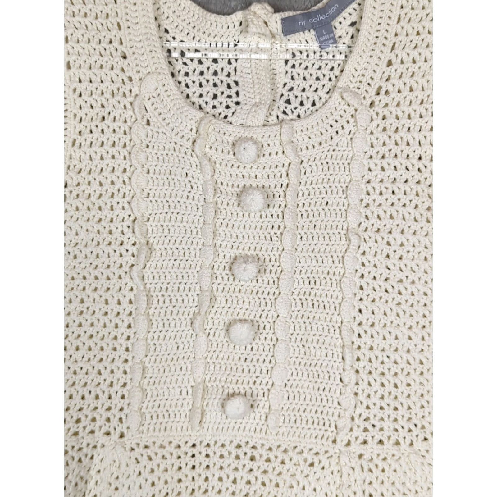 Vintage ny Collection Tank Top Womens L Ivory Crochet Festival Hippie Beach Boho Tank Womens L Ivory Crochet Camisole Hippie Beach Boho 90s Theme Conducts: Size L / US 10 / IT 46 - 3 Thumbnail