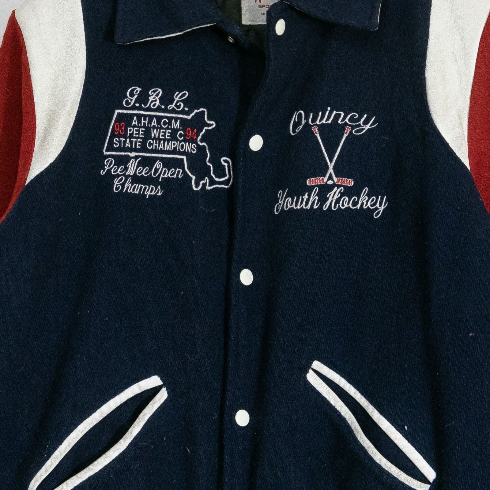 Vintage Vintage 90s Massachusetts Teddy Style Varsity Jacket Medium Size US M / EU 48-50 / 2 - 3 Thumbnail