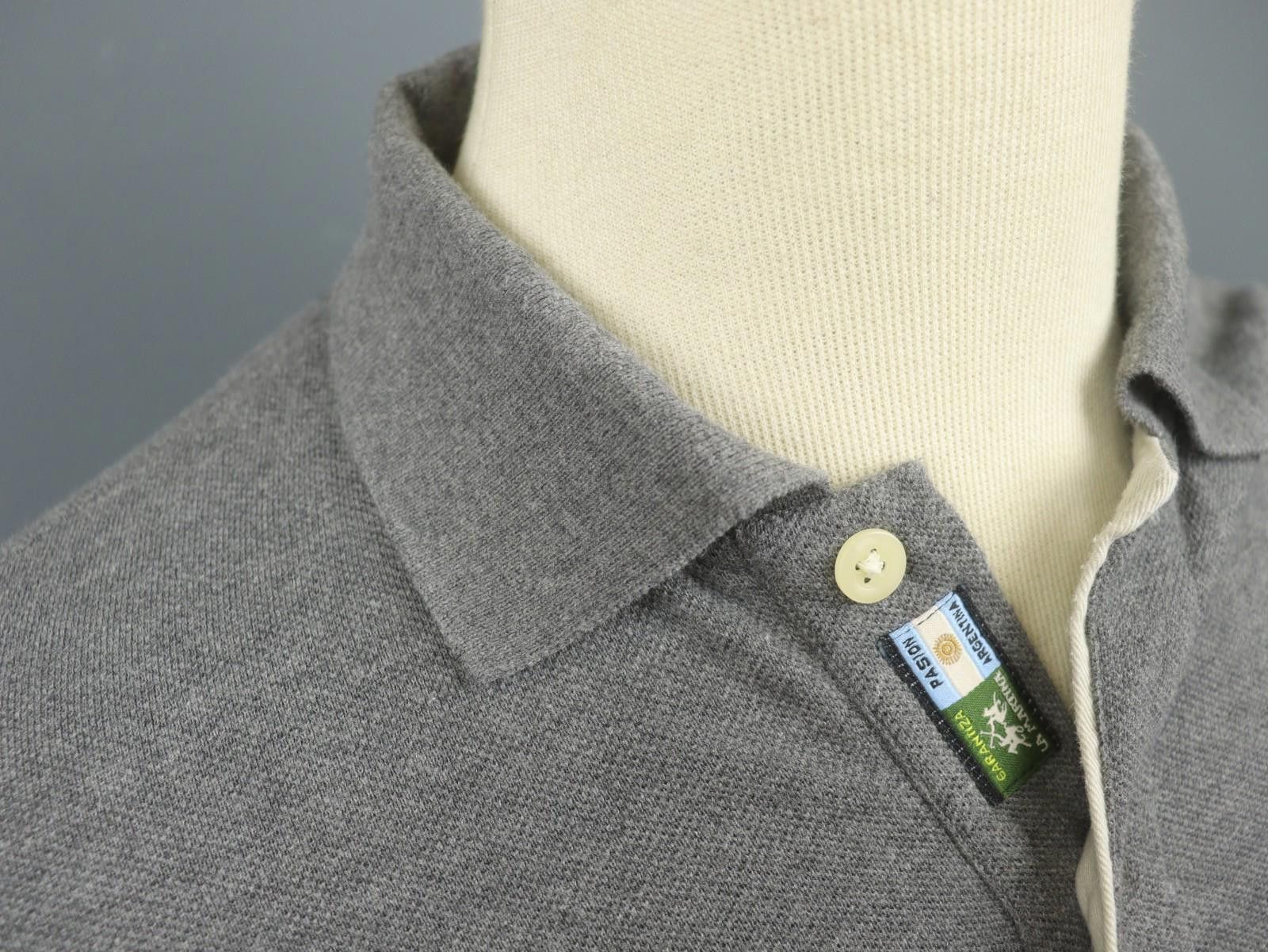 La Martina LA MARTINA Gray Cotton Collared Popover Polo Shirt Size L Size US L / EU 52-54 / 3 - 4 Thumbnail