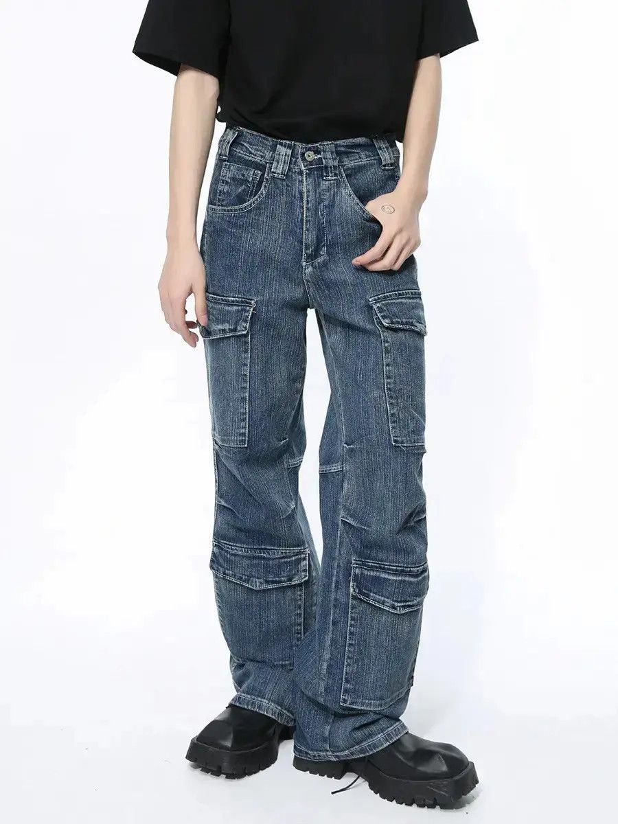 Japanese Brand Retro loose high street pocket jeans Size US 32 / EU 48 - 2 Thumbnail