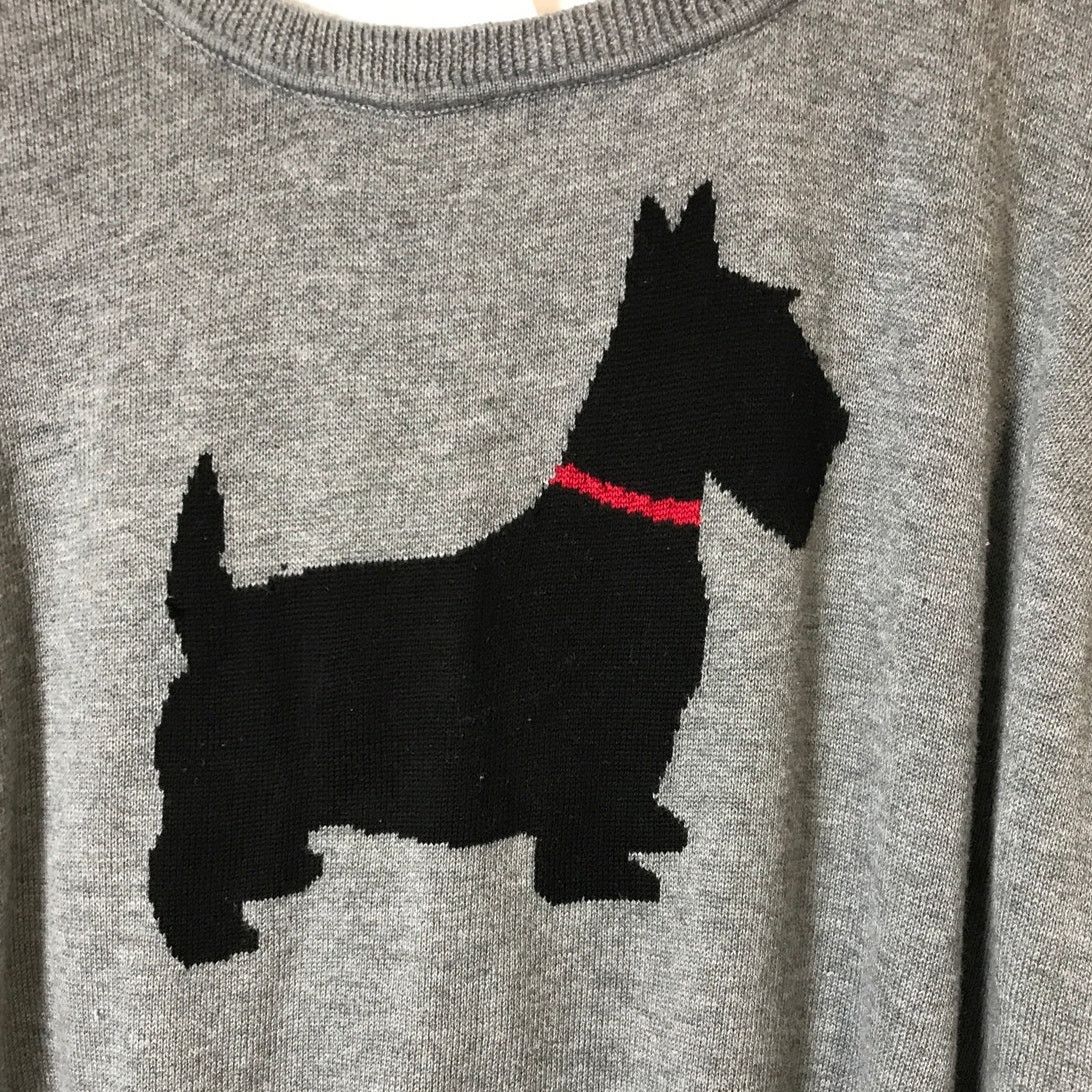 Other Notations Scottish Terrier V-neck ¾ Sleeve Sweater L Size L / US 10 / IT 46 - 7 Thumbnail