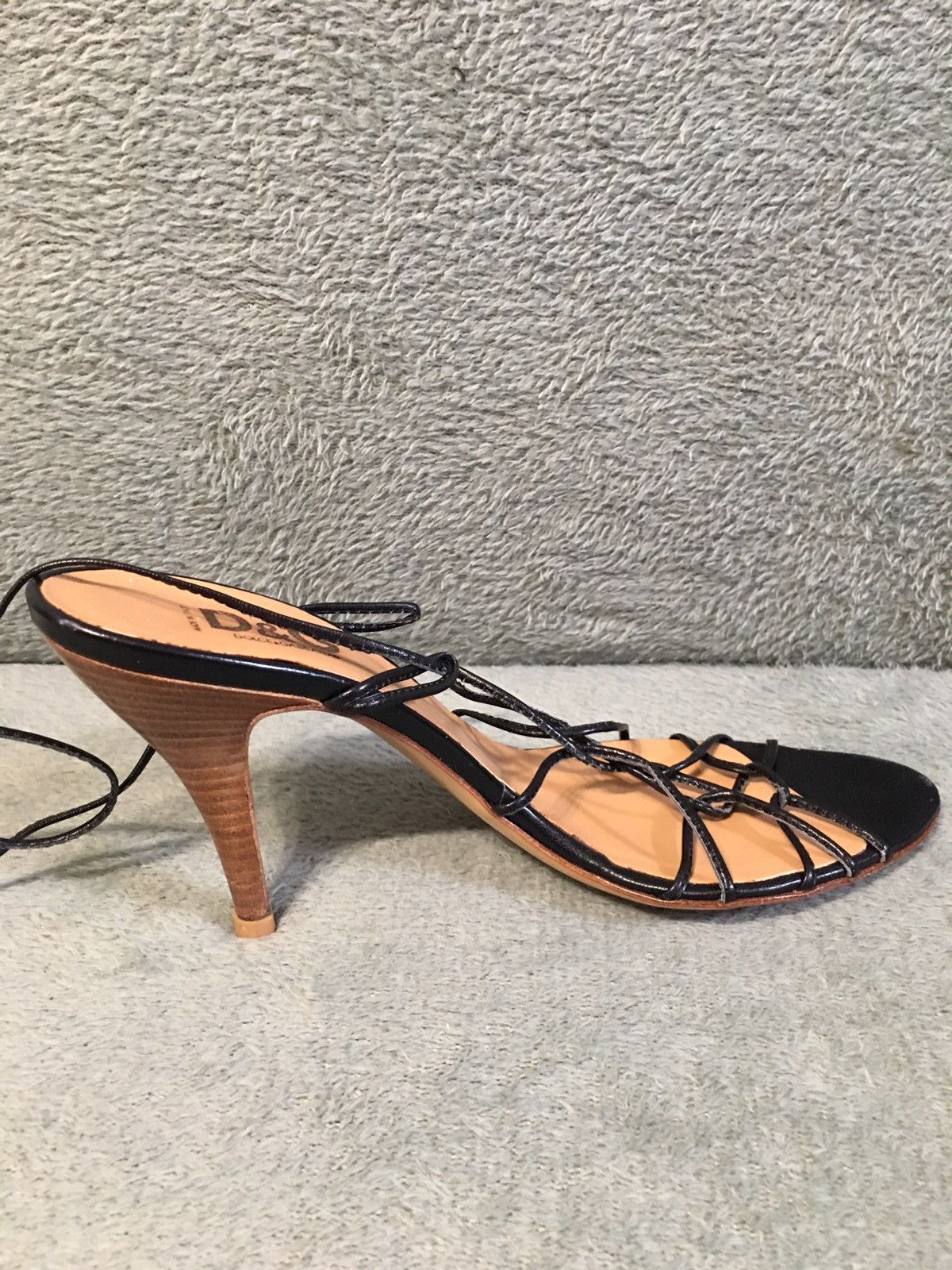 Dolce & Gabbana Dolce & Gabbana Black Leather Gladiator Strap Heels EU38 Size US 8 / IT 38 - 7 Thumbnail