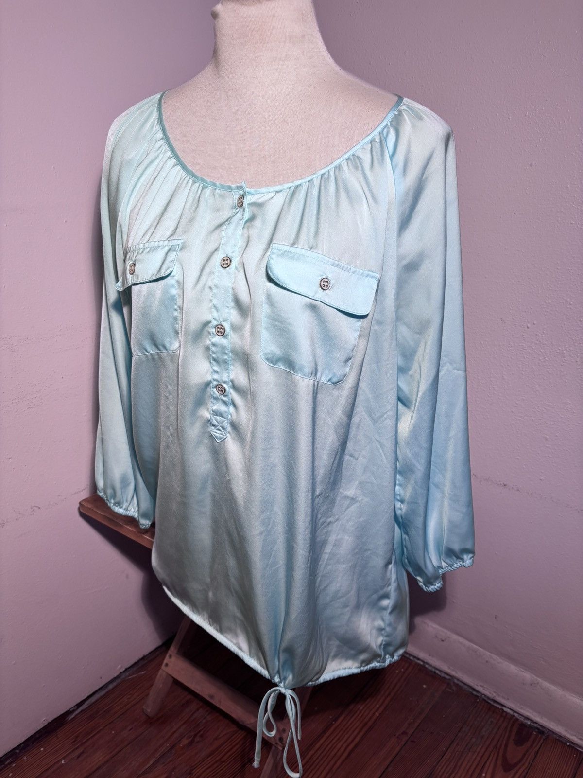 Other New York & Company Satin Blouse Size XL / US 12-14 / IT 48-50 - 6 Thumbnail