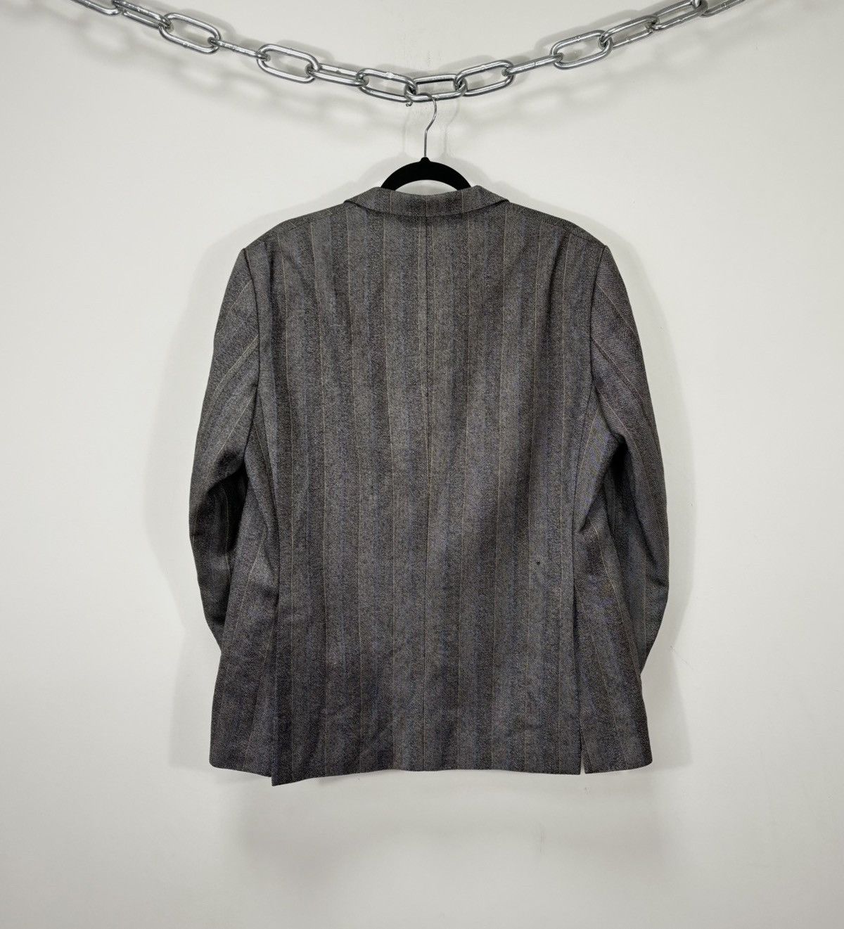 Vintage Vintage Yves Saint Laurent Striped Formal Luxury Wool Blazer Size 44R - 3 Thumbnail