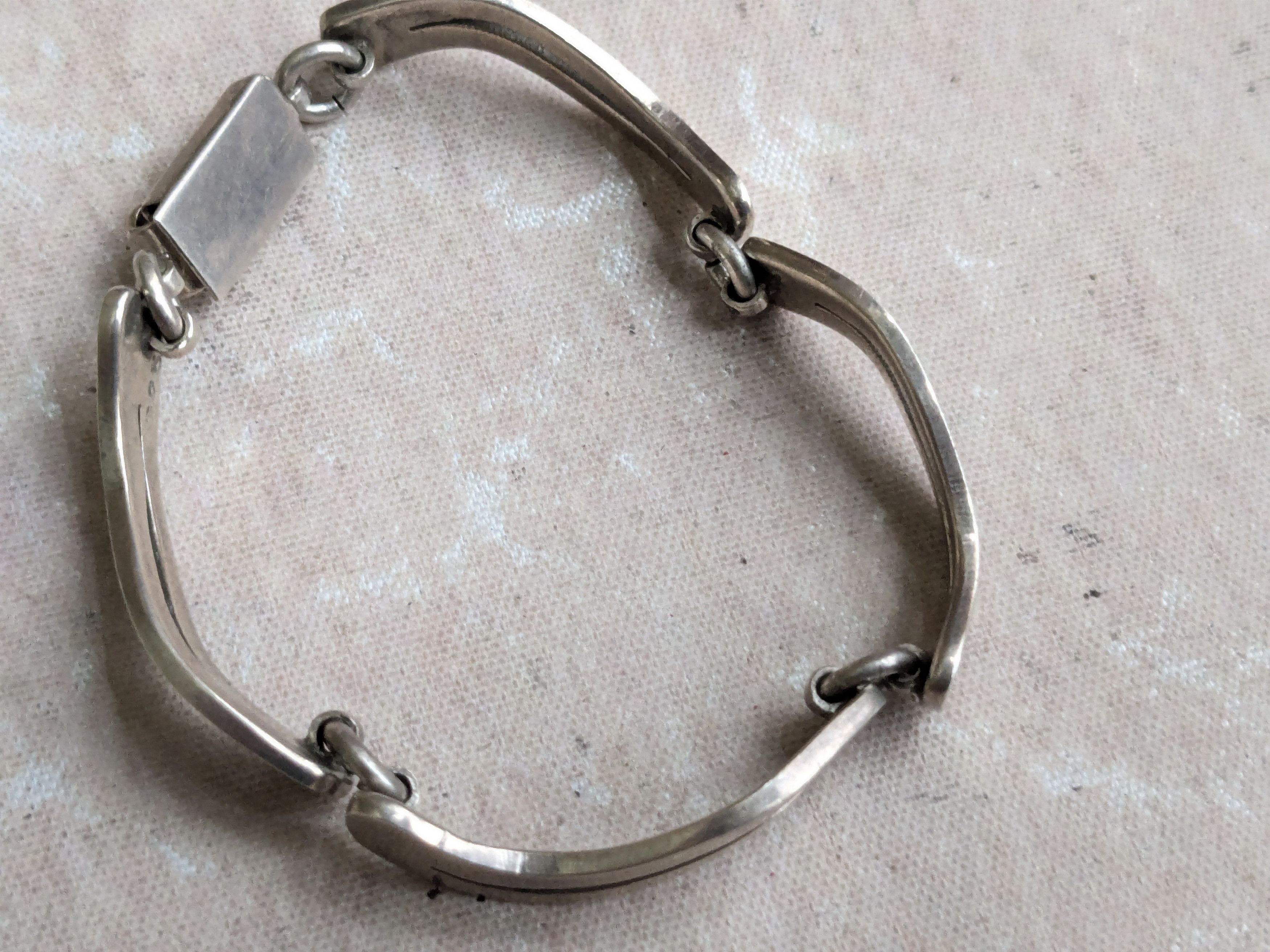 Jewelry Vintage Sterling Silver Bracelet Wavy Taxco 7.25" Size ONE SIZE - 7 Thumbnail