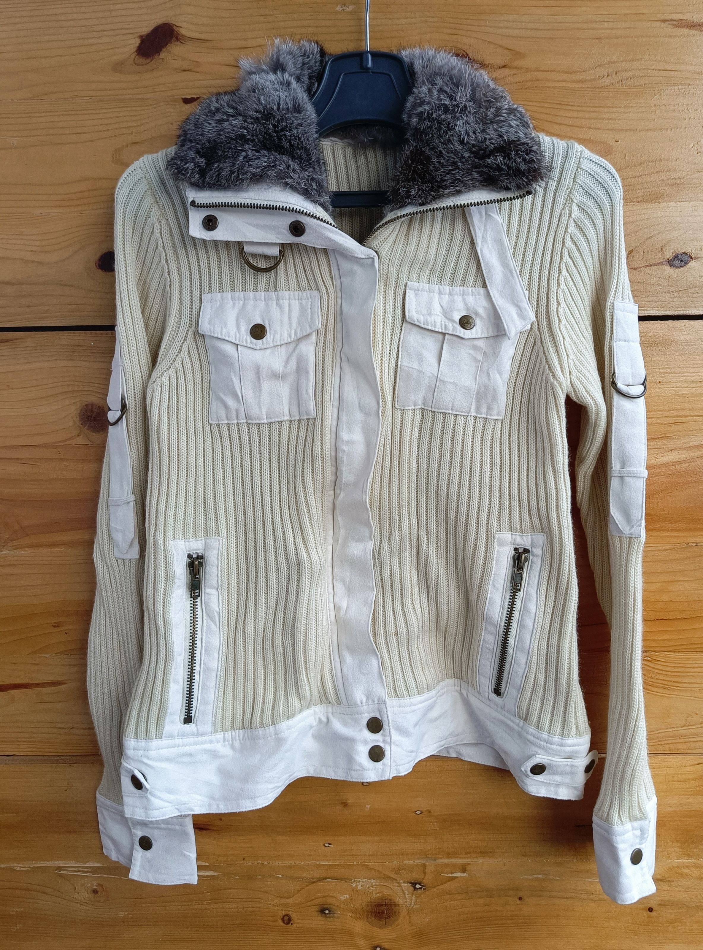 If Six Was Nine Wood & Pecker Real Fur Astro Bikers Knit Line Size S / US 4 / IT 40 - 1 Thumbnail