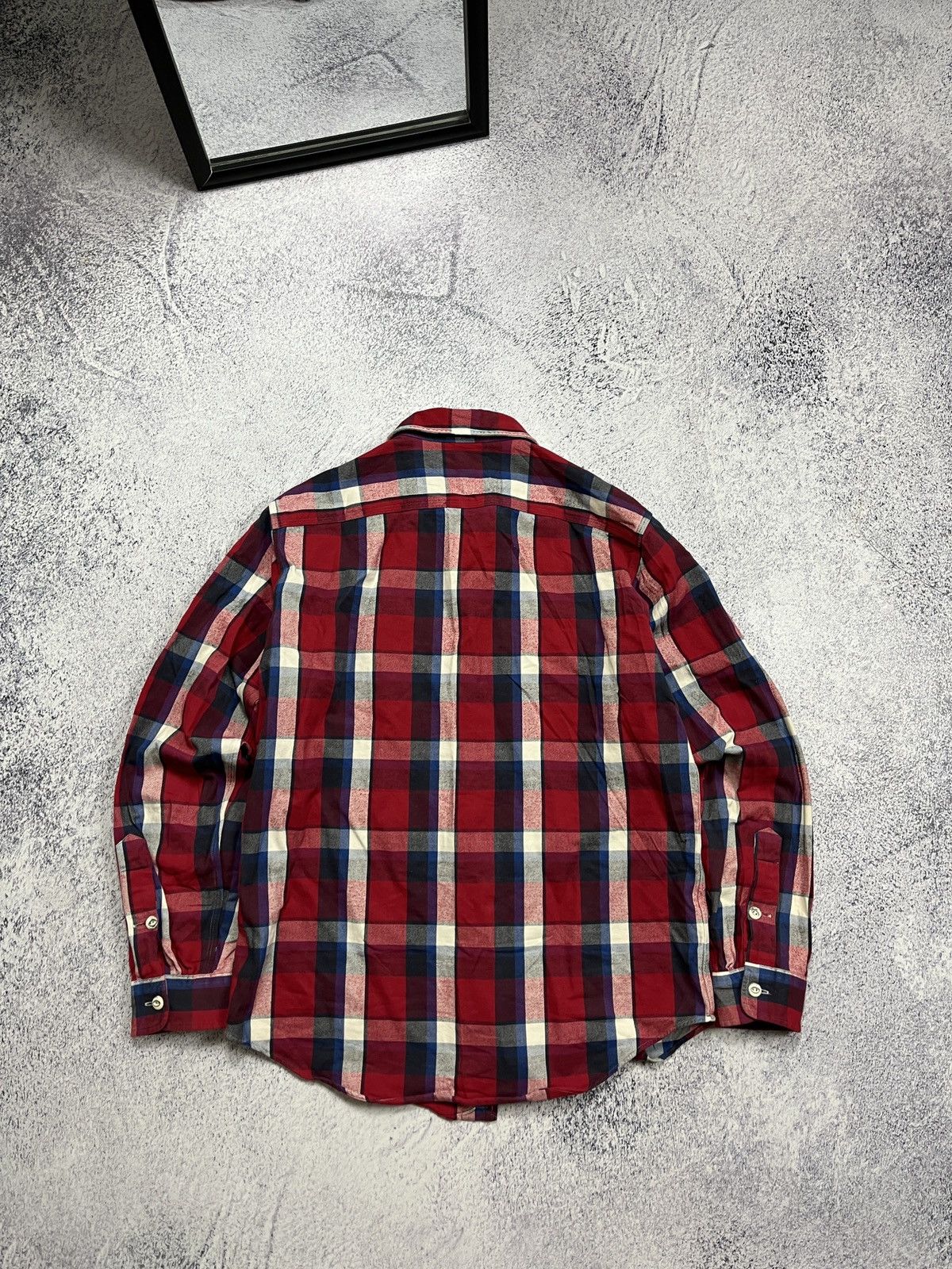 Polo Ralph Lauren × Ralph Lauren × Vintage Polo Ralph Lauren US Naval Res. Plaid Cheked Shirt Flannel Size US M / EU 48-50 / 2 - 15 Thumbnail