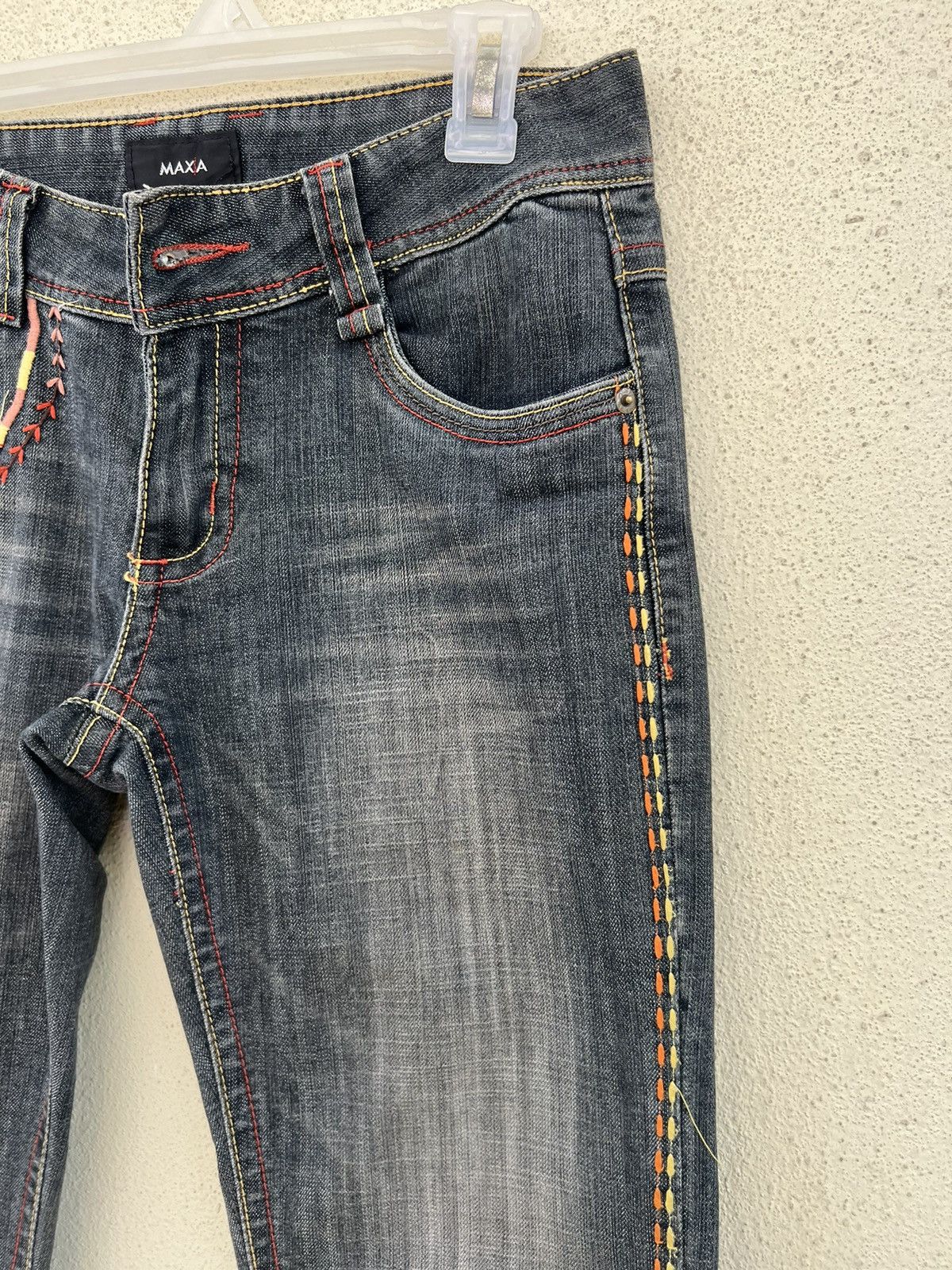 Vintage Vintage Maxa Japan Embroidery Fade Black Bootcut Jeans Size US 29 - 12 Thumbnail