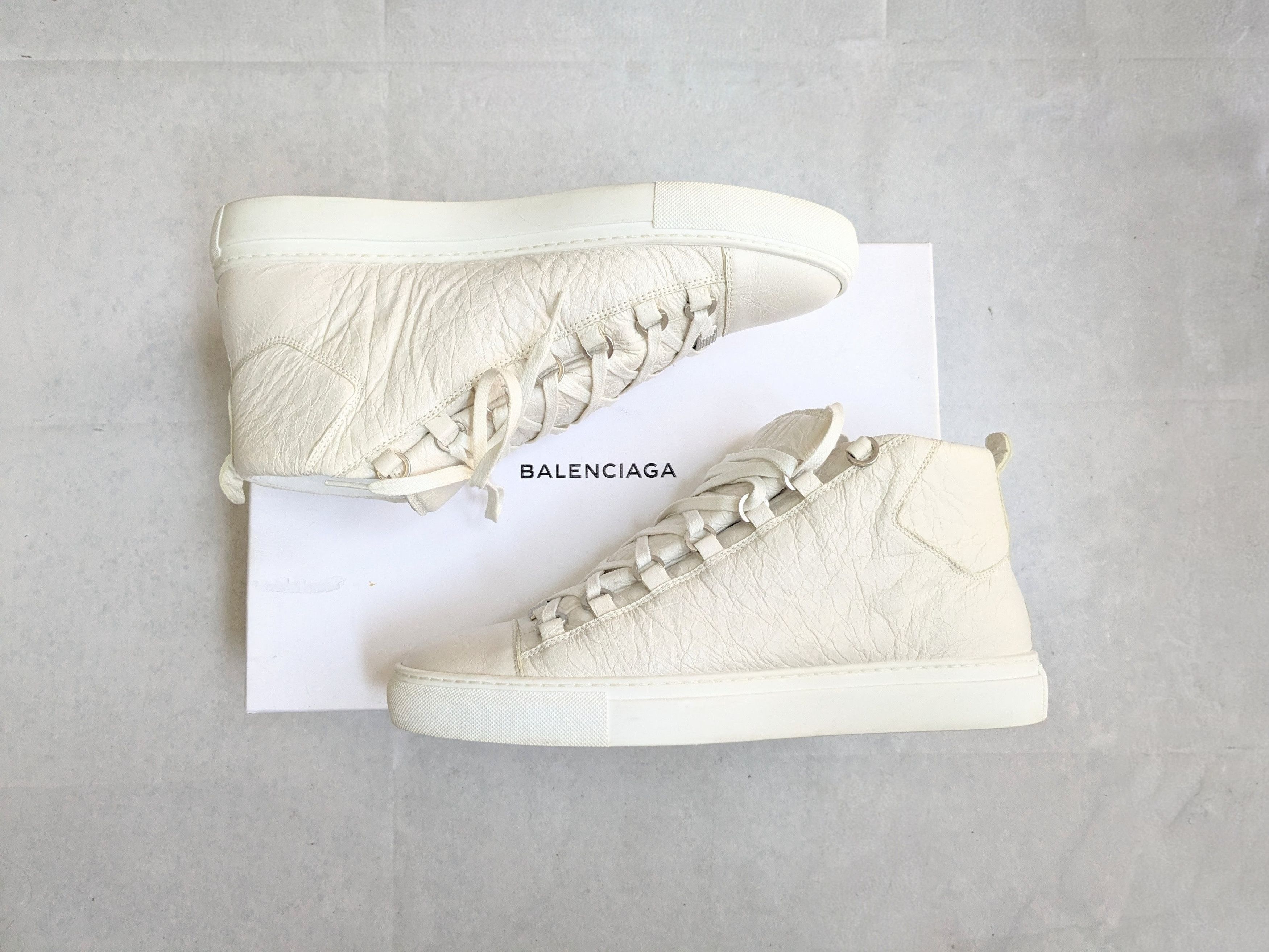 Balenciaga Balenciaga Arena Sneakers White 11 High Tops Leather Size US 11 / EU 44 - 1 Thumbnail