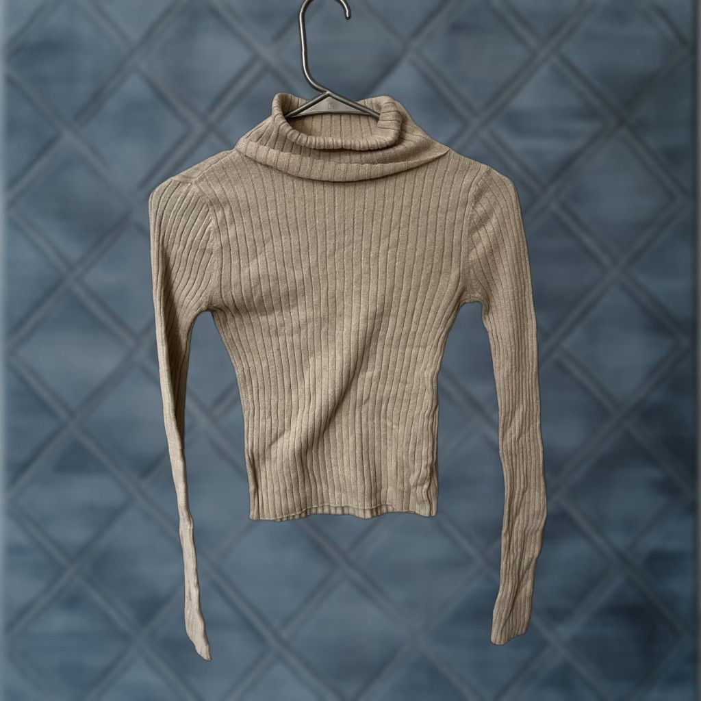 American Eagle Outfitters American Eagle Outfitters Shirt Slim Brown Turtleneck Top Size S Women Fall Long Sleeve Ribbed Knit Pullover Basic 90s City Preppy Style Size S / US 4 / IT 40 - 1 Thumbnail