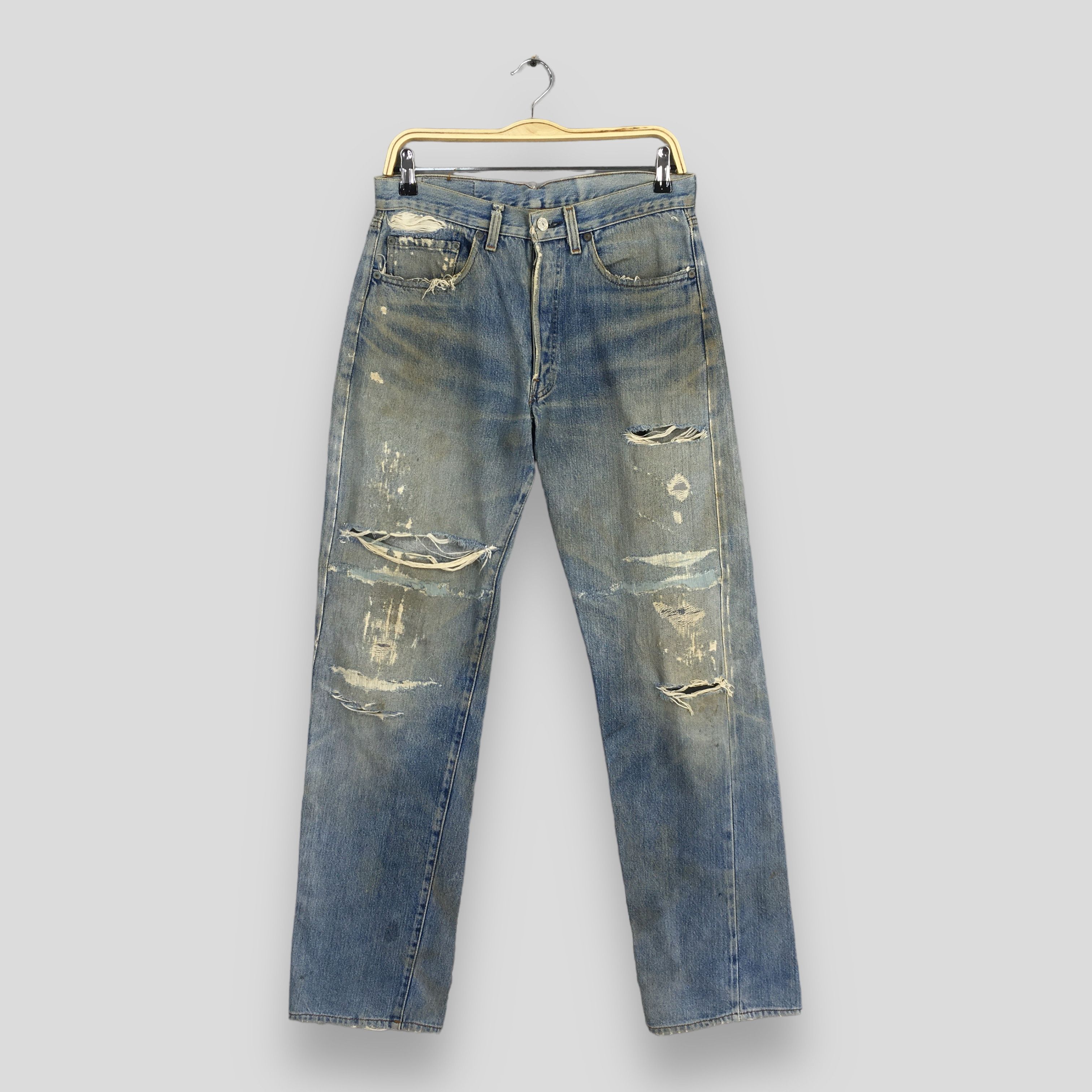 image of Size 30X31.5 Vintage 70's Levi's 501 Selvedge Stonewash Jeans in Blue, Men's