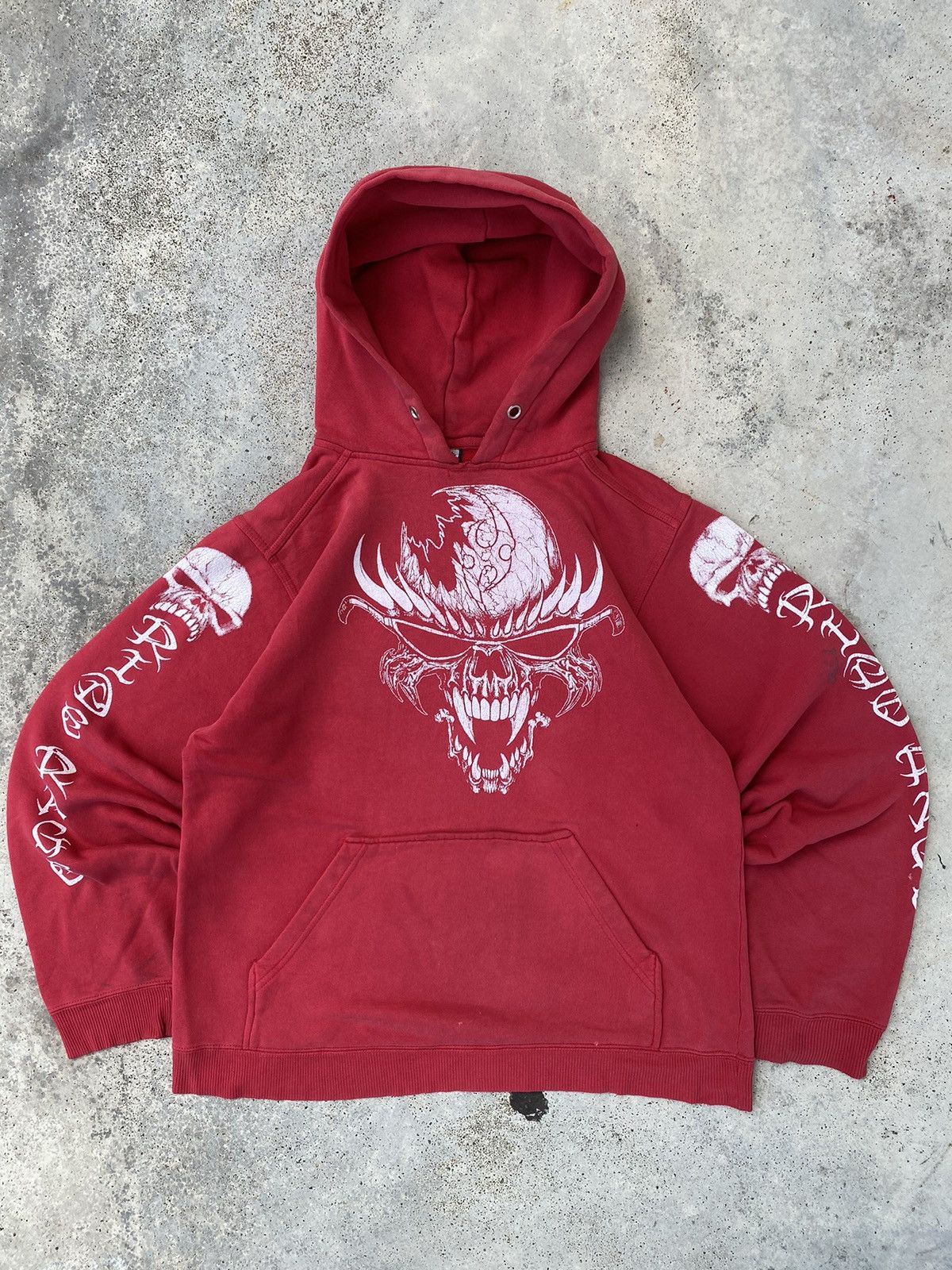 If Six Was Nine Distressed Vintage Punk Boxy Y2K Gothic Hoodie Size US M / EU 48-50 / 2 - 1 Thumbnail