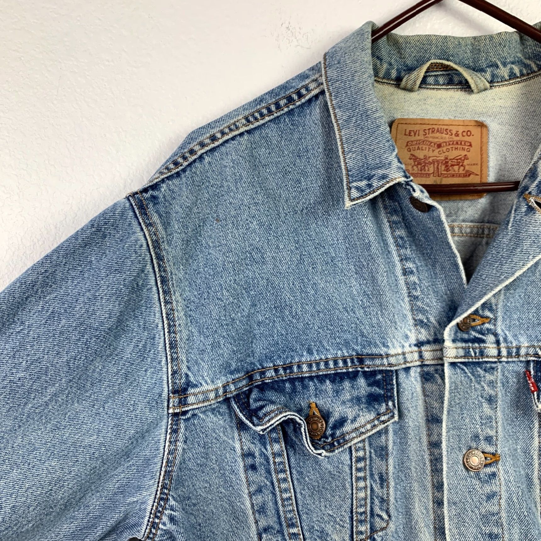 Levi's VINTAGE Levi's 527 Trucker Jacket Mens M 1990s Blue Denim Rockabilly USA Size US M / EU 48-50 / 2 - 2 Thumbnail