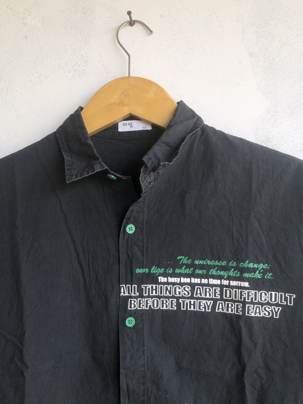Hysteric Glamour Japanese Poem Joy or Sorrow Button Shirt Yohji Style Size US M / EU 48-50 / 2 - 5 Thumbnail