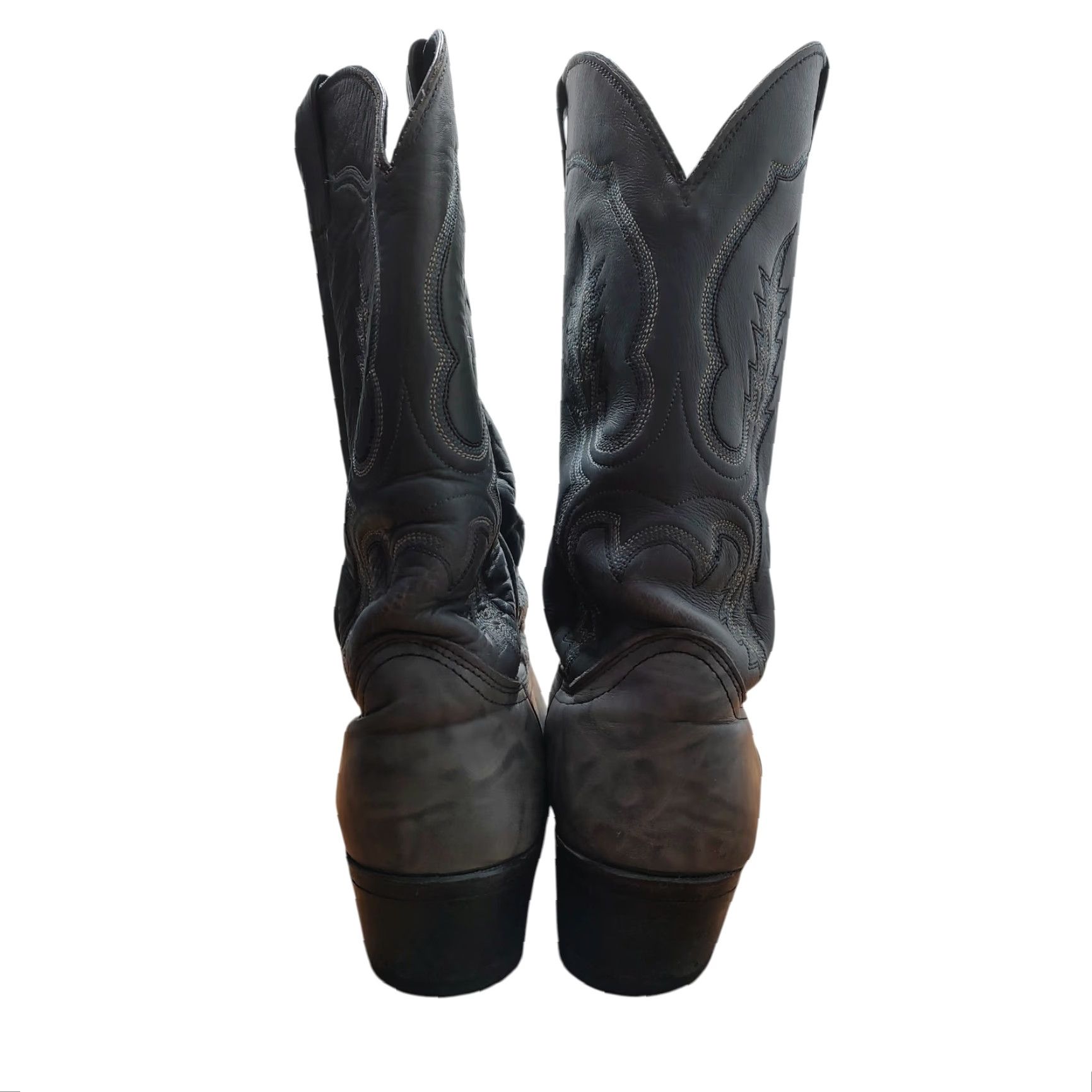 VINTAGE Abilene Cowboy Boots Mens 10.5 D Gray Marble Western Boots 6725