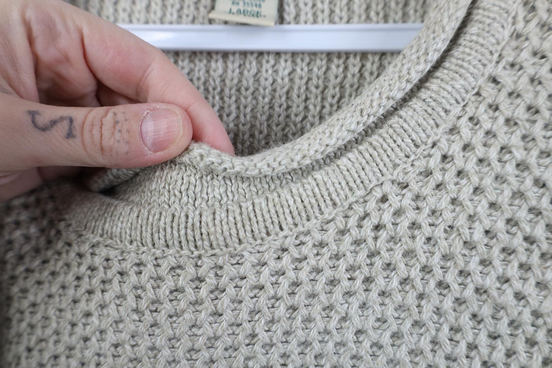 Vintage Vintage 90s Streetwear Thermal Marled Knit Sweater Beige Size US L / EU 52-54 / 3 - 8 Thumbnail