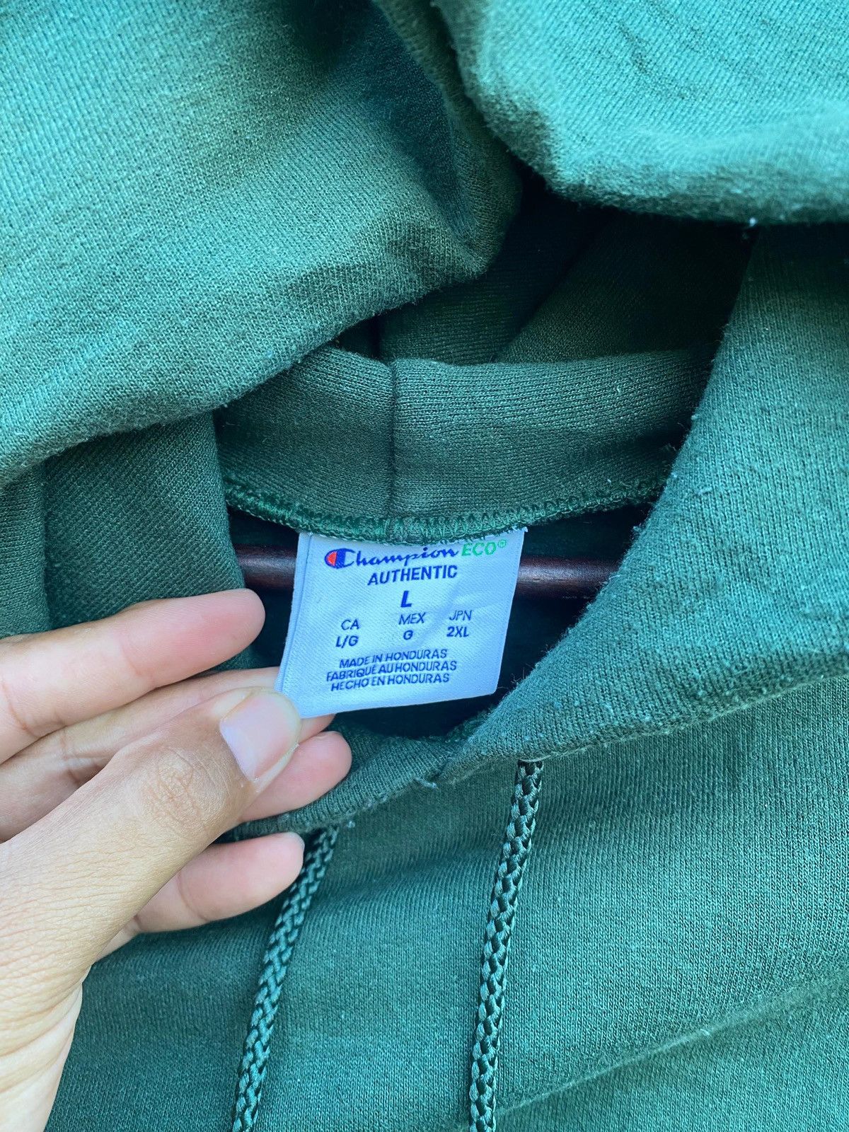 Champion Vintage Champion Hoodie Green Plain Pullover Size US L / EU 52-54 / 3 - 6 Thumbnail