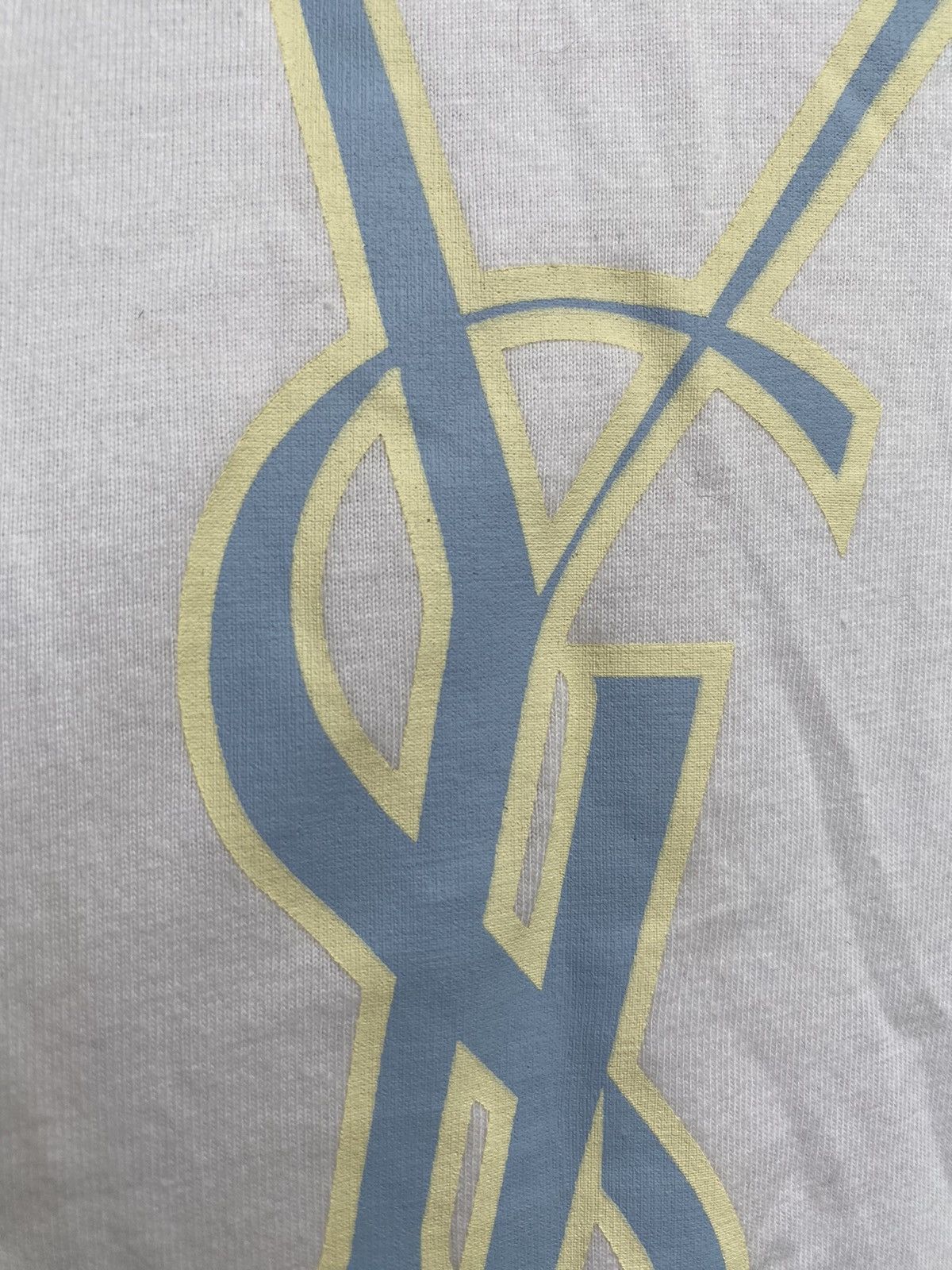 Yves Saint Laurent White YSL T-Shirt Big Logo Size US L / EU 52-54 / 3 - 16 Thumbnail