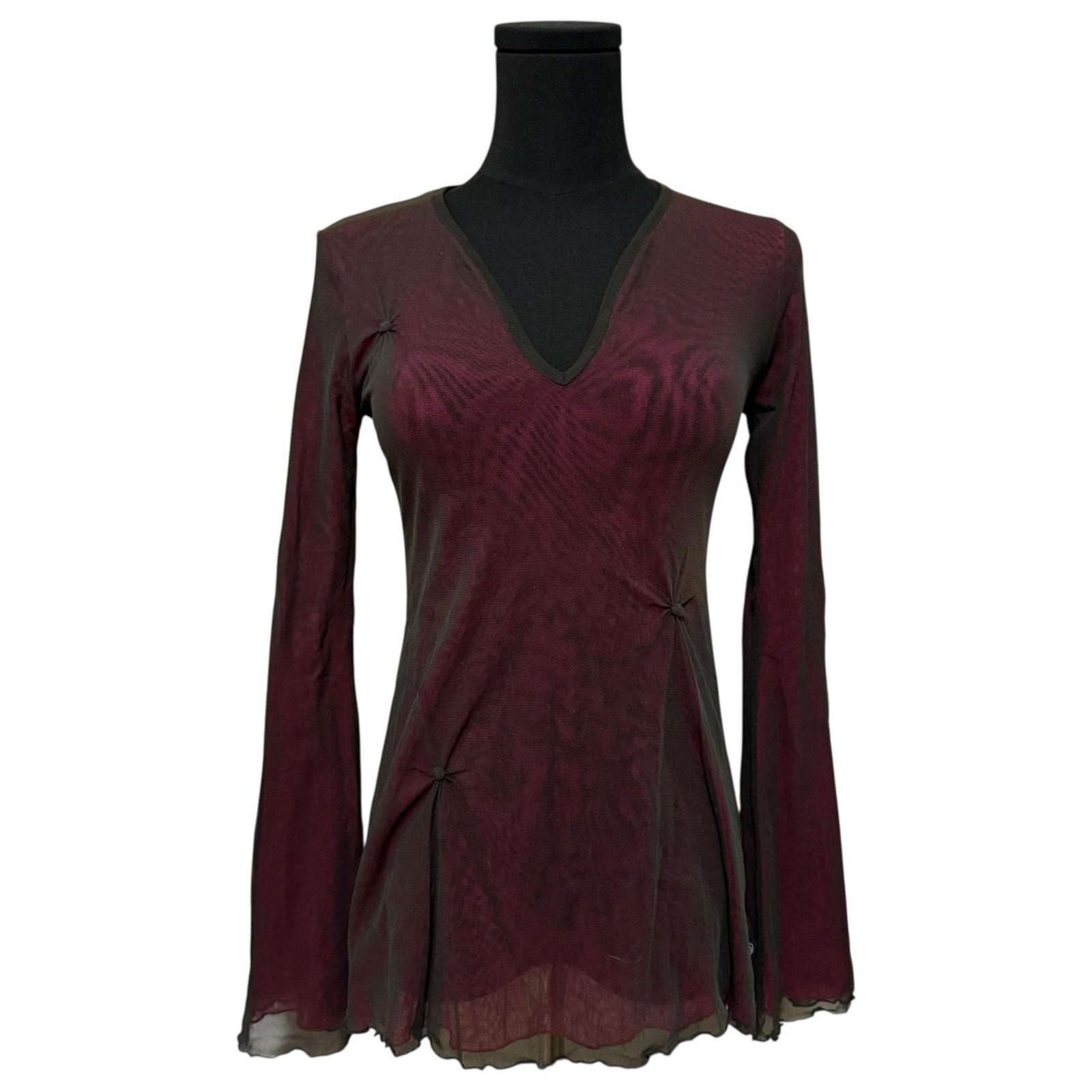 Cop Copine Cop Copine Layered Mesh Top Color Shift Black Pink Y2K Small Size S / US 4 / IT 40 - 1 Thumbnail