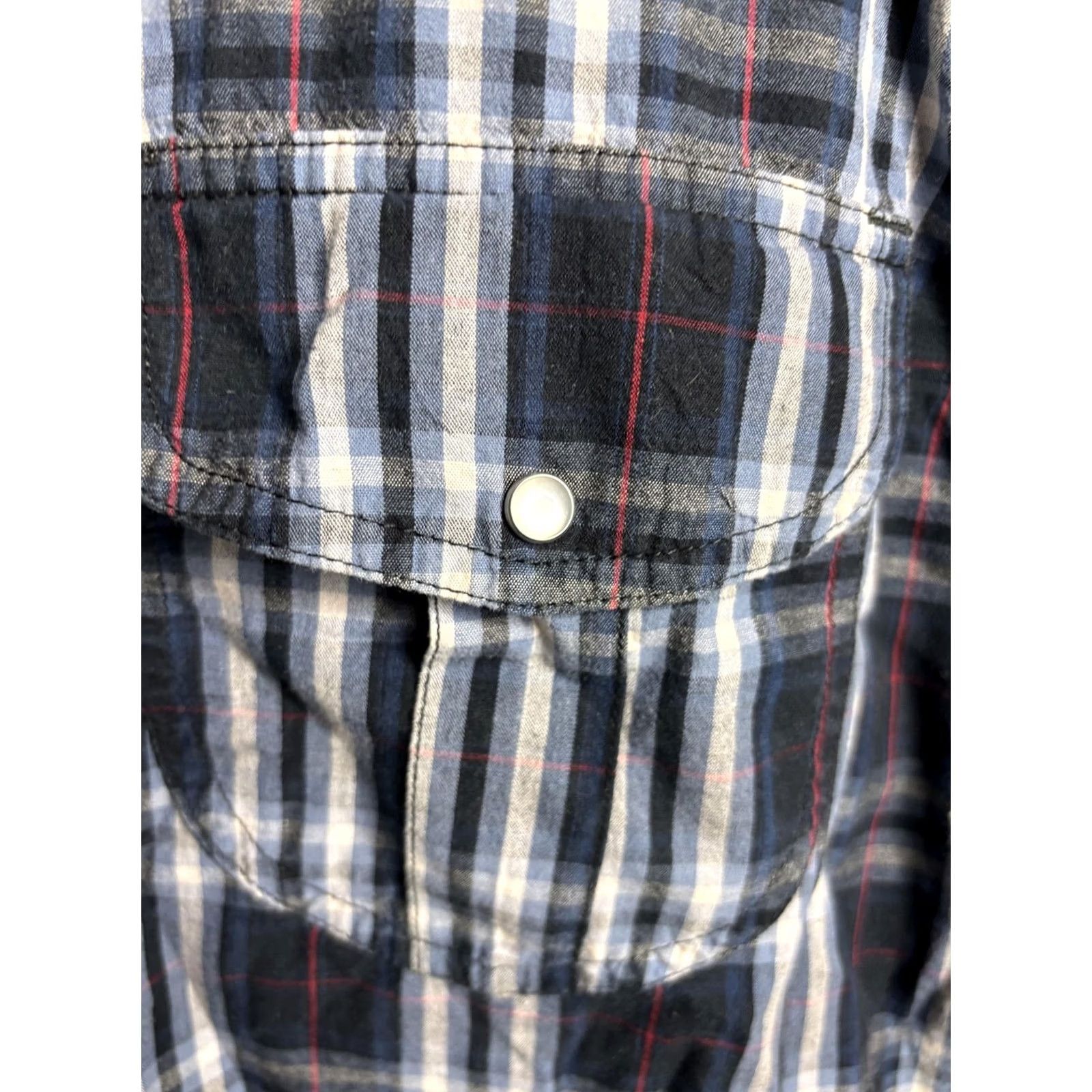 Levi's Levi's Mens Large Blue Plaid Long Sleeve Western Pearl Snap Casual Shirt Size US L / EU 52-54 / 3 - 4 Thumbnail