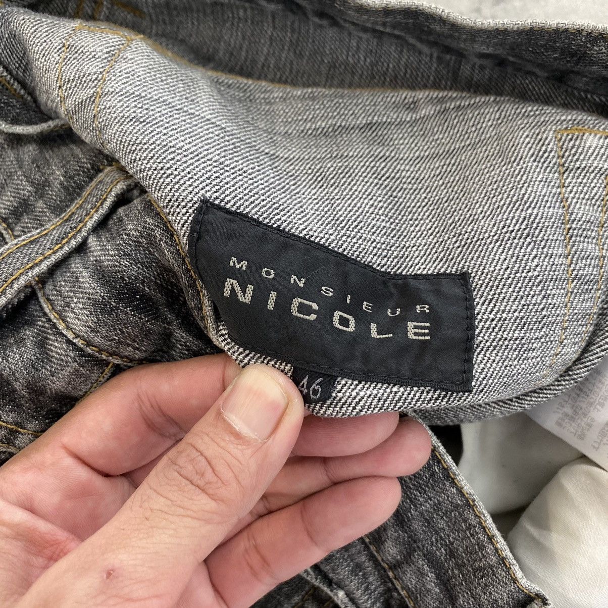 Other Monsieur Nicole Washed Grey Flared Denim Jeans Size US 30 / EU 46 - 22 Thumbnail