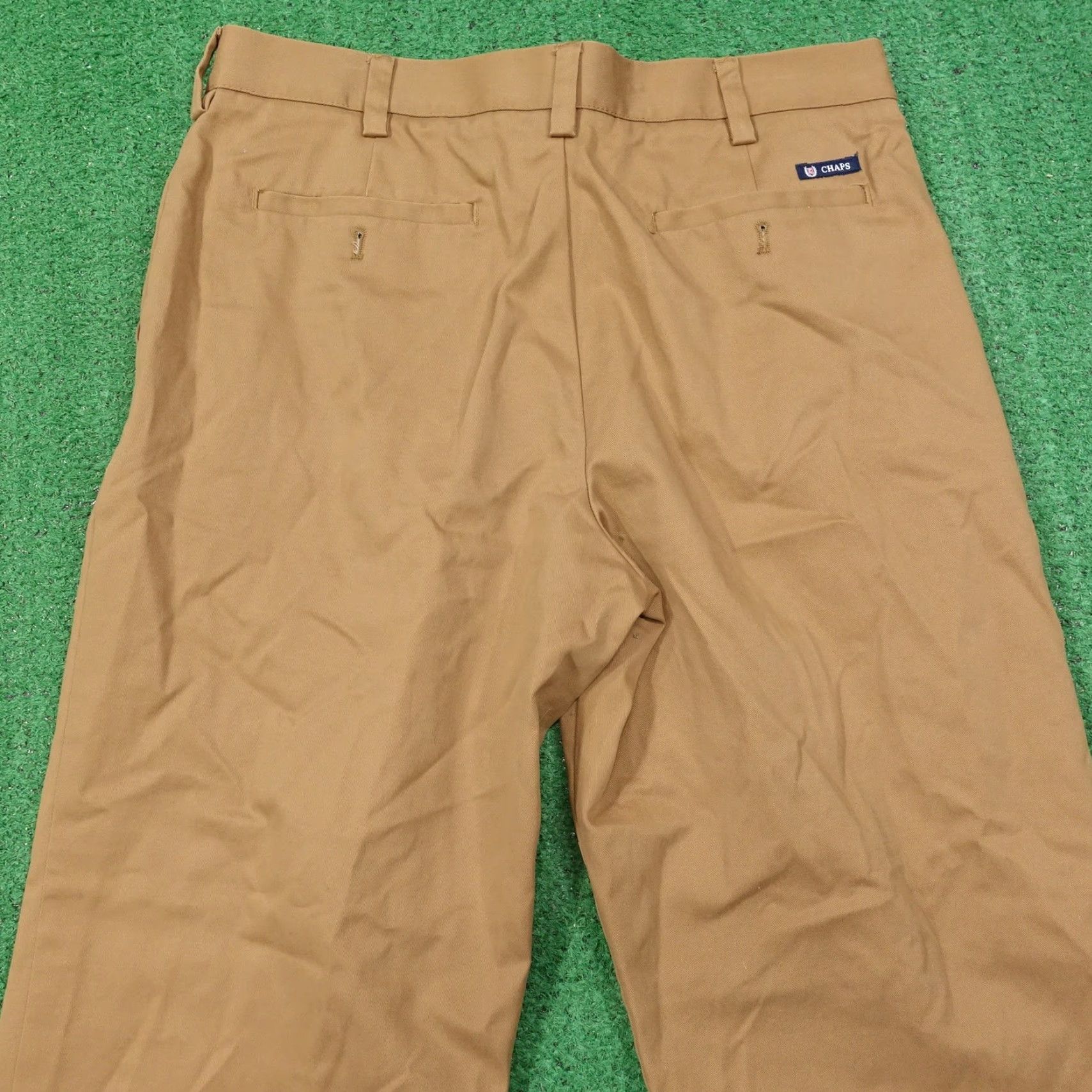 Chaps VINTAGE Chaps Pants Mens Casual Chino W34 L30 Khaki Cotton Flat Front Dress Business Casual Size US 34 / EU 50 - 5 Thumbnail