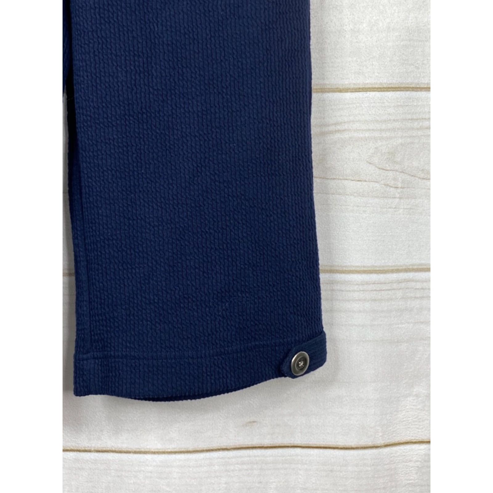 Coldwater Creek Coldwater Creek Pants Womens PS Petite NWT Blue Textured Heavy Cropped Pull On Elastic Waist Size 28" / US 6 / IT 42 - 2 Thumbnail