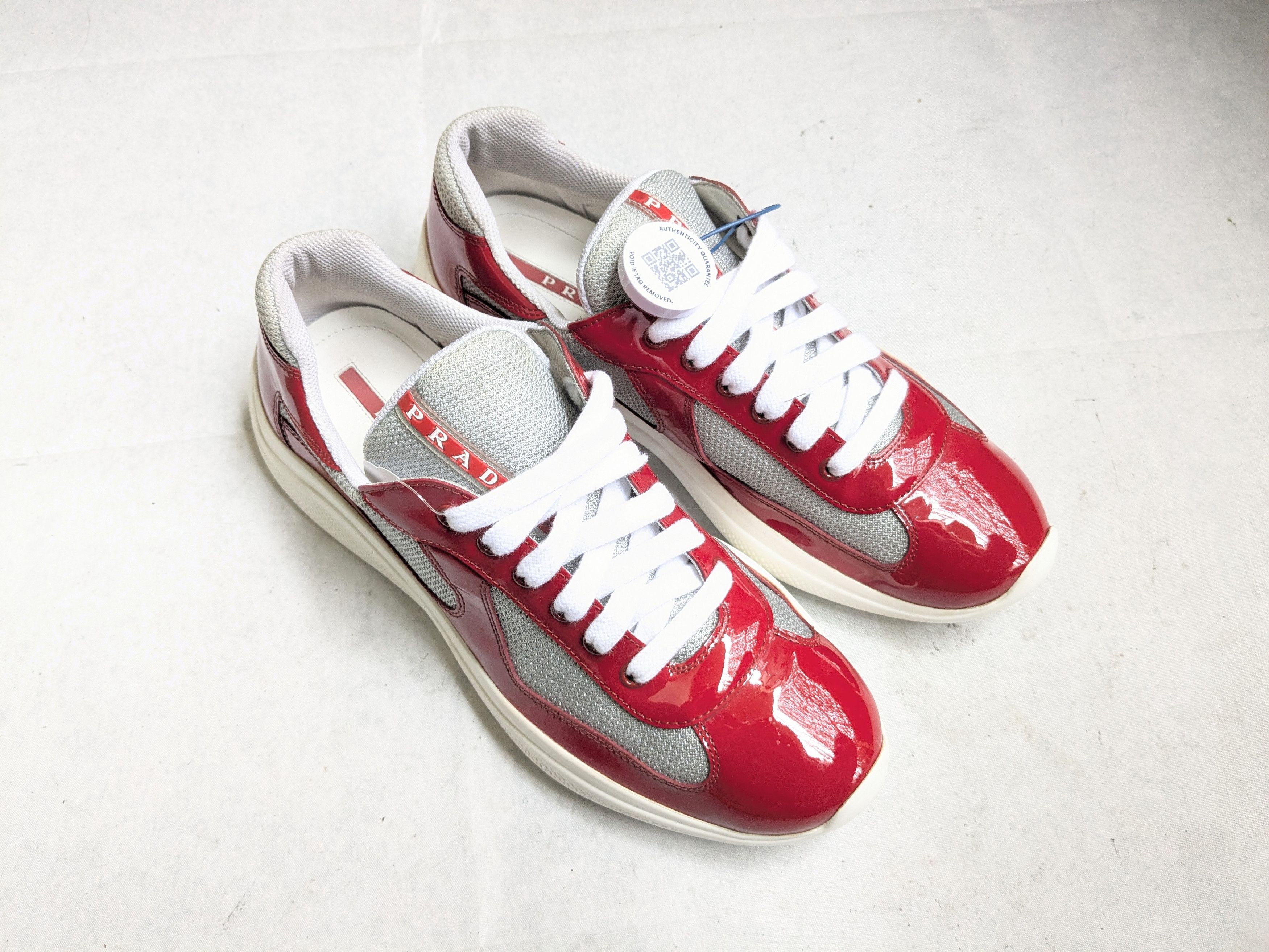 Prada Prada America's Cup Sneakers Red Patent Leather 10 Low Tops Size US 10 / EU 43 - 4 Thumbnail