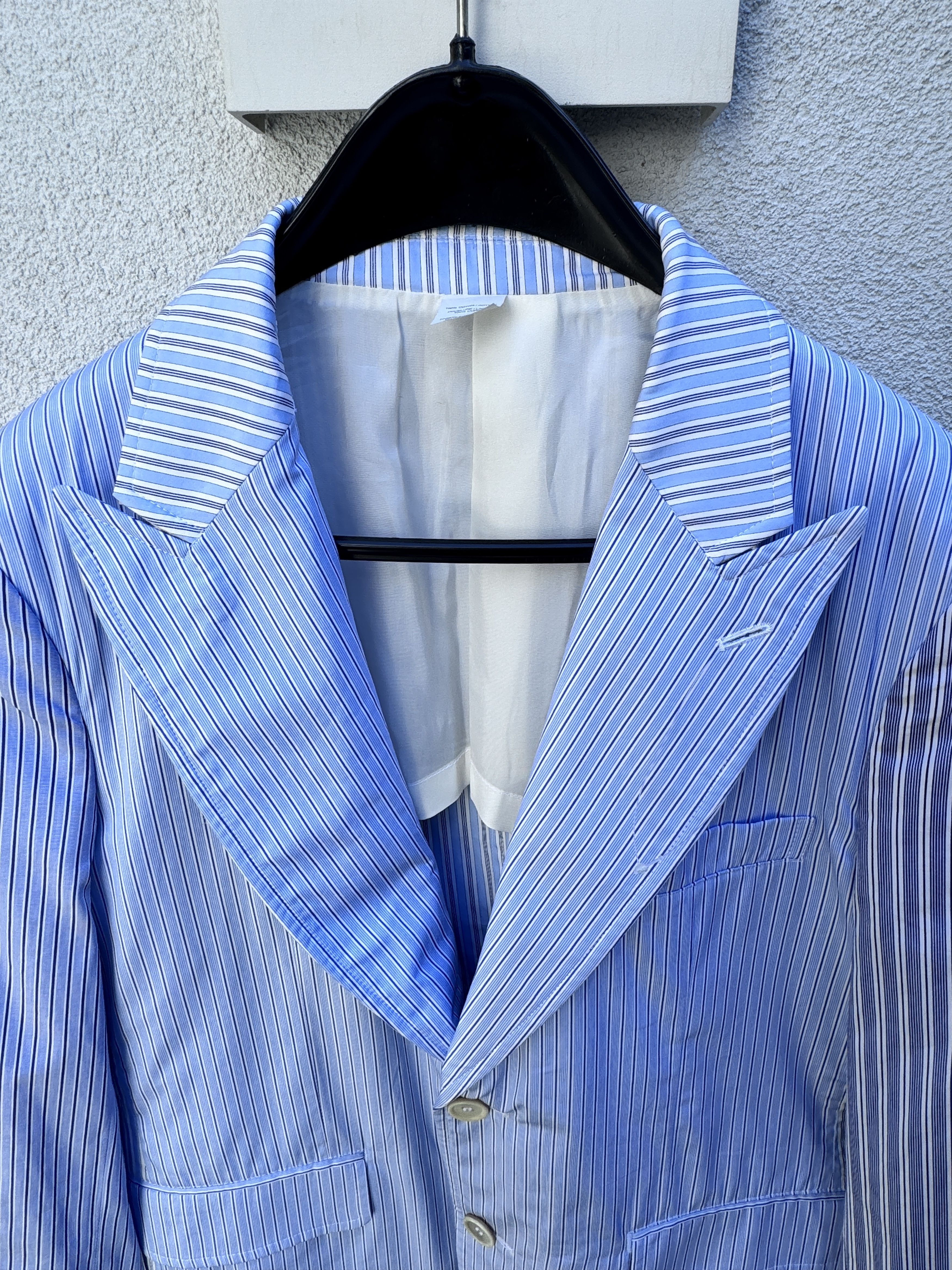 Comme des Garcons COMME des GARCONS SHIRT Blue White Striped Cotton Blazer S Size 48S - 4 Thumbnail