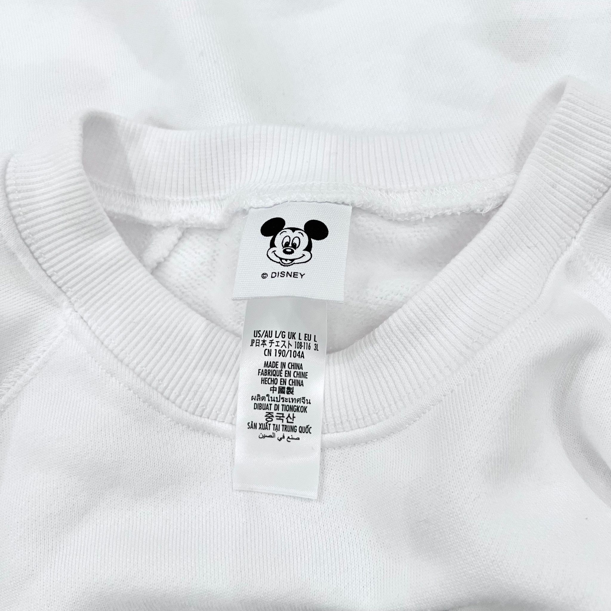 Disney Disneyland Mickey Logo White Crewneck Sweater / Pullover Size US L / EU 52-54 / 3 - 5 Thumbnail