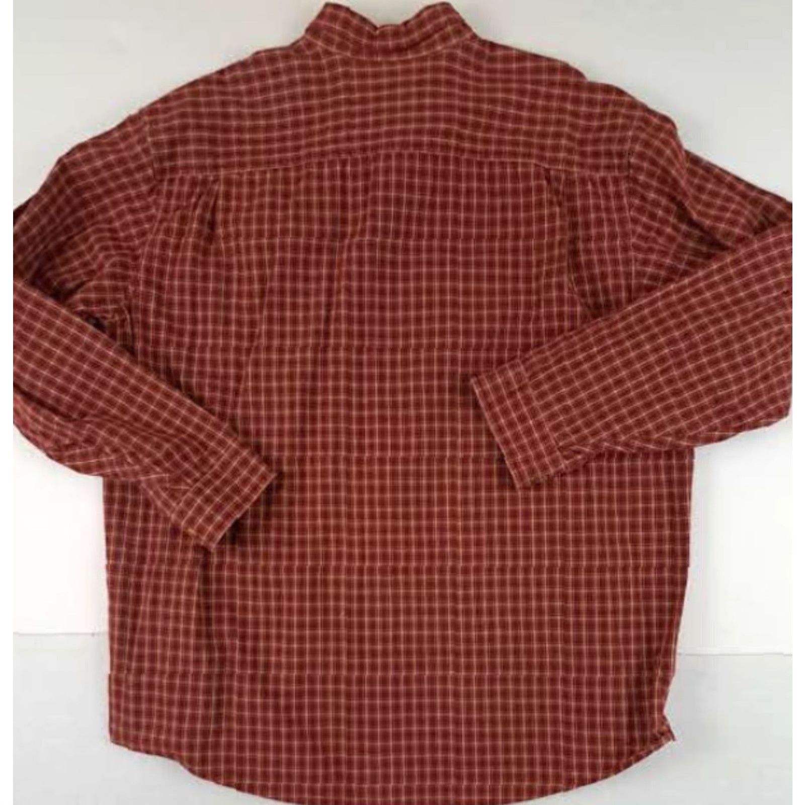 Vintage VINTAGE L.L. Bean Shirt Chex Button-Up 100% Cotton XL Burgundy Mens Regular Pocketed Size US XL / EU 56 / 4 - 6 Thumbnail