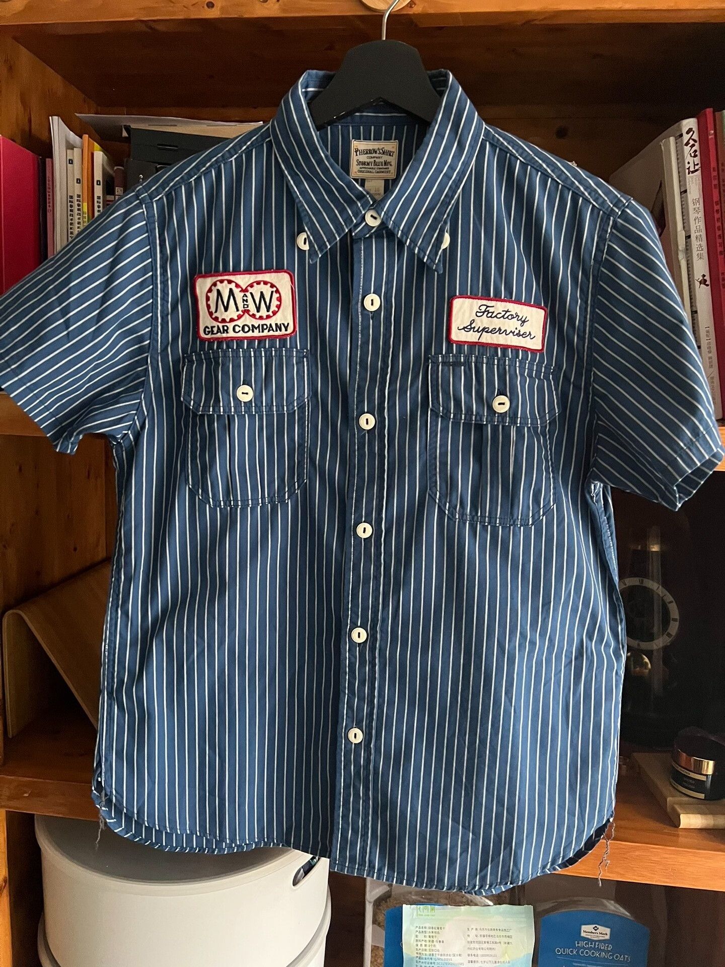 Pherrow's Pherrow’s Indigo Stripe Short Sleeve Work Shirt Size US M / EU 48-50 / 2 - 1 Thumbnail