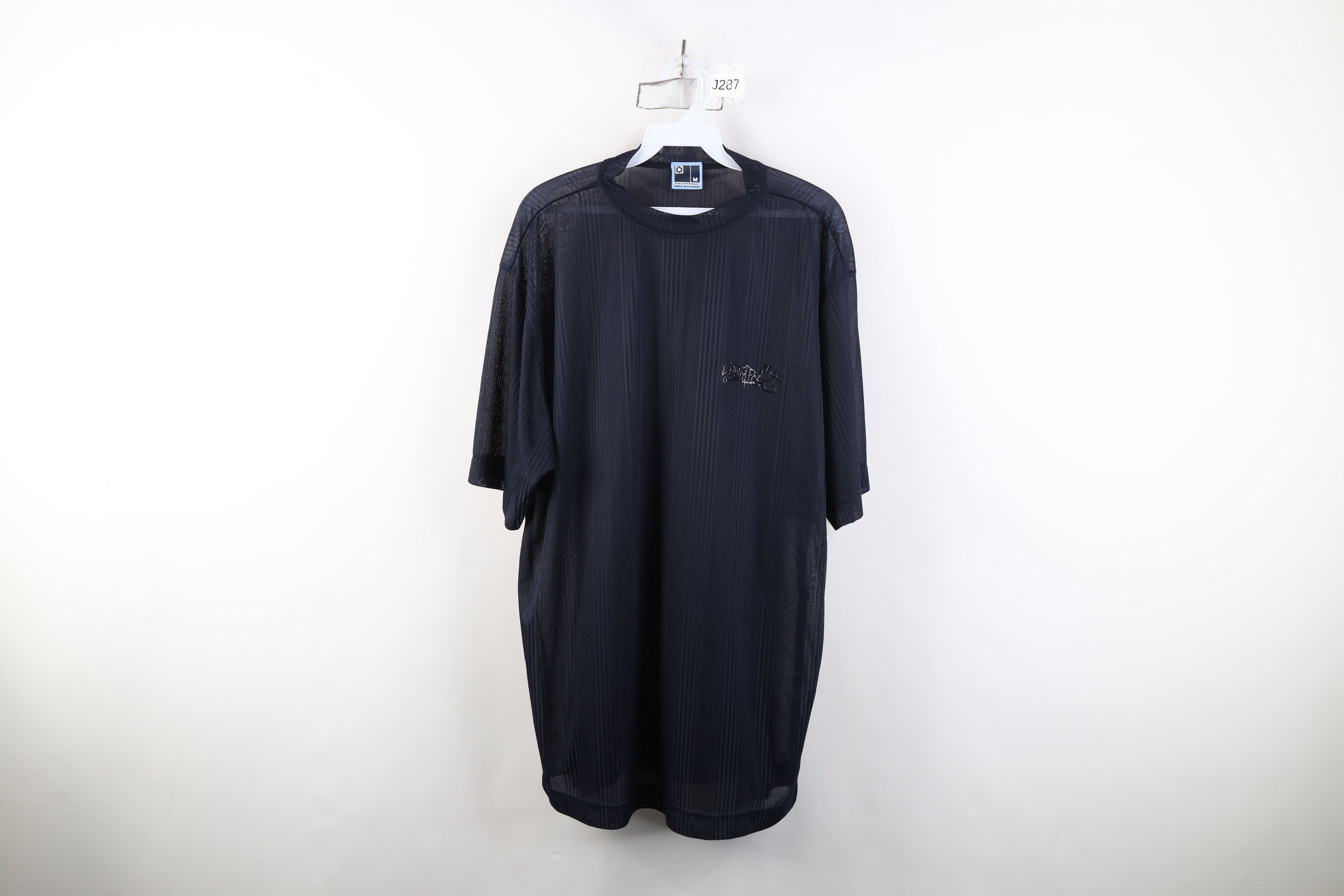 Southpole Vintage 90s Y2K Southpole Sheer Knit T-Shirt Navy Blue Size US M / EU 48-50 / 2 - 1 Thumbnail