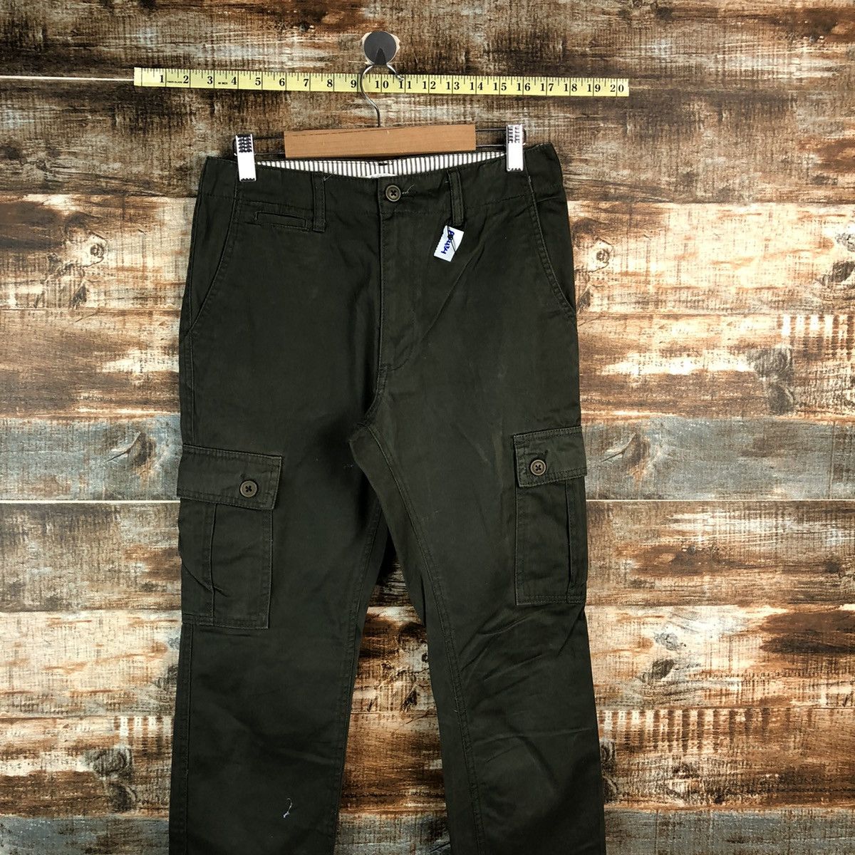 Japanese Brand Imp green Cargo buckle back utility Multipocket Pants #A2434 Size US 28 / EU 44 - 2 Thumbnail
