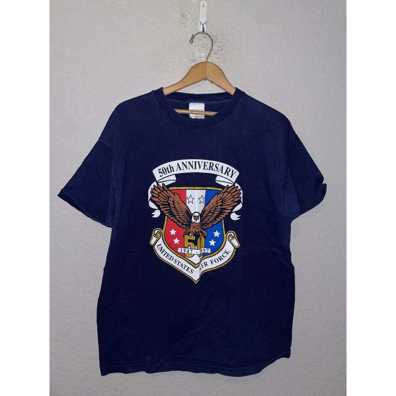 Vintage Vintage United States Air Force Shirt USAF Blue Tee 90s XL Size US XL / EU 56 / 4 - 1 Thumbnail