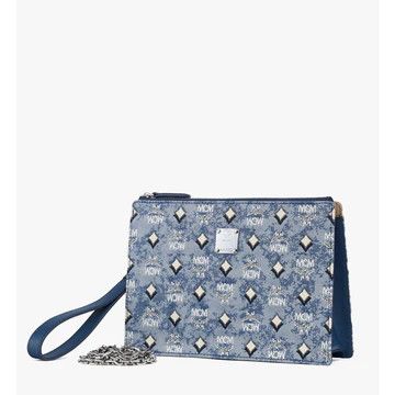 MCM o1mt1gz0426 Size: OS / Aren Flat Pouch in Blue Size ONE SIZE - 4 Thumbnail