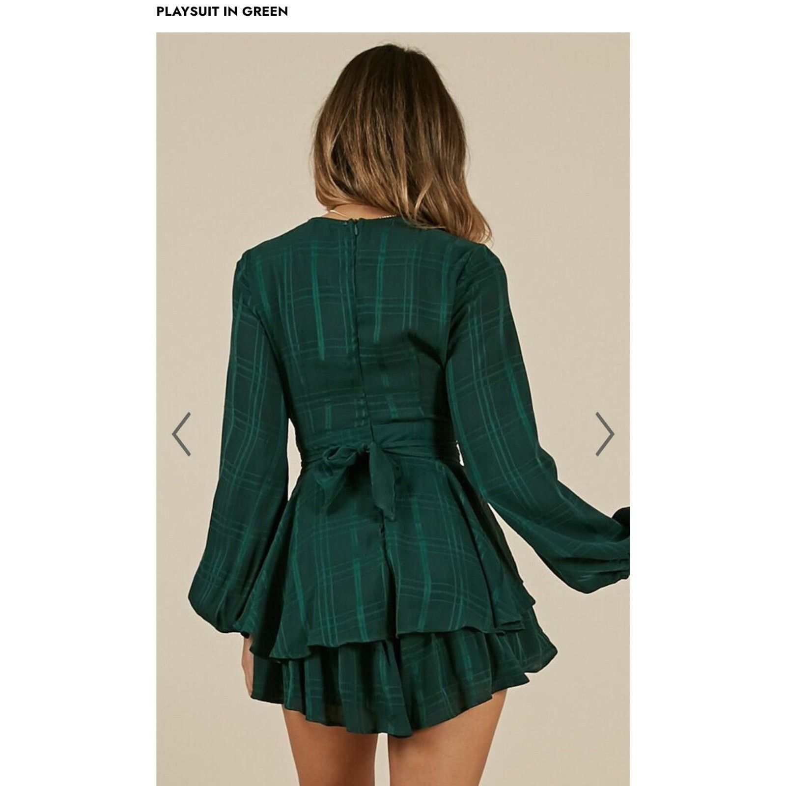 Daydreamer NWT Deep V-Neck Tie Ruffle Baby Doll Mini Romper Dress XS Size 26" / US 2 / IT 38 - 4 Thumbnail