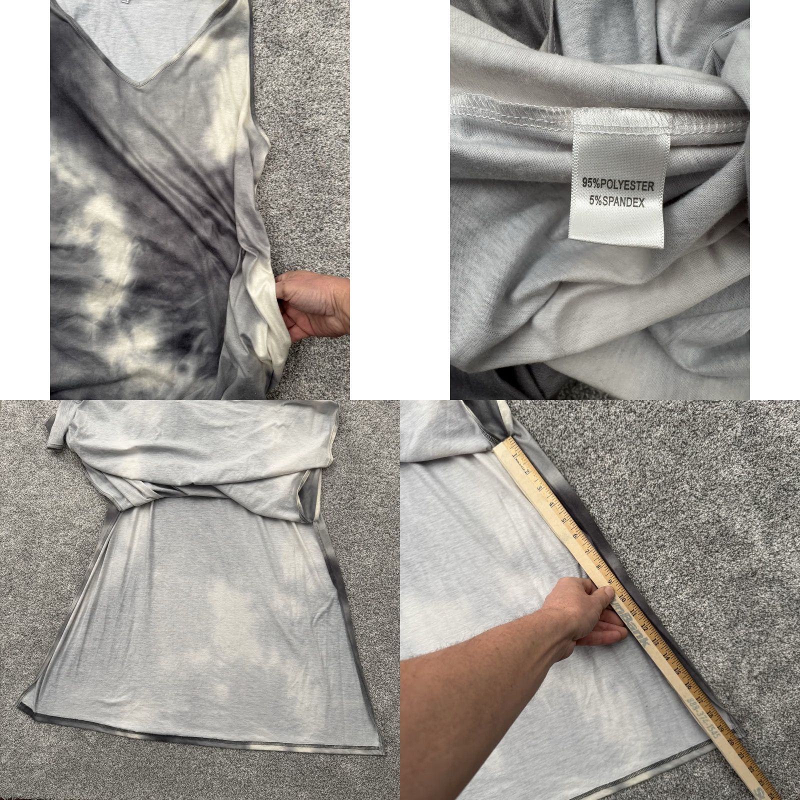 Vintage Jen & Co Boho Dress Maxi Tie Dye Sleeveless V-Neck Long Casual Women L White Grunge Streetwear Indie Festival Slouchy Size L / US 10 / IT 46 - 8 Thumbnail