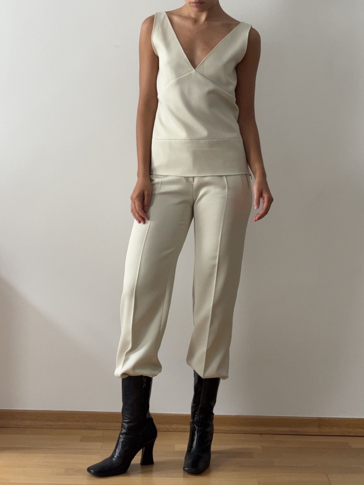 Miu Miu Miu Miu 1997 two piece ivory suit Size S / US 4 / IT 40 - 1 Thumbnail