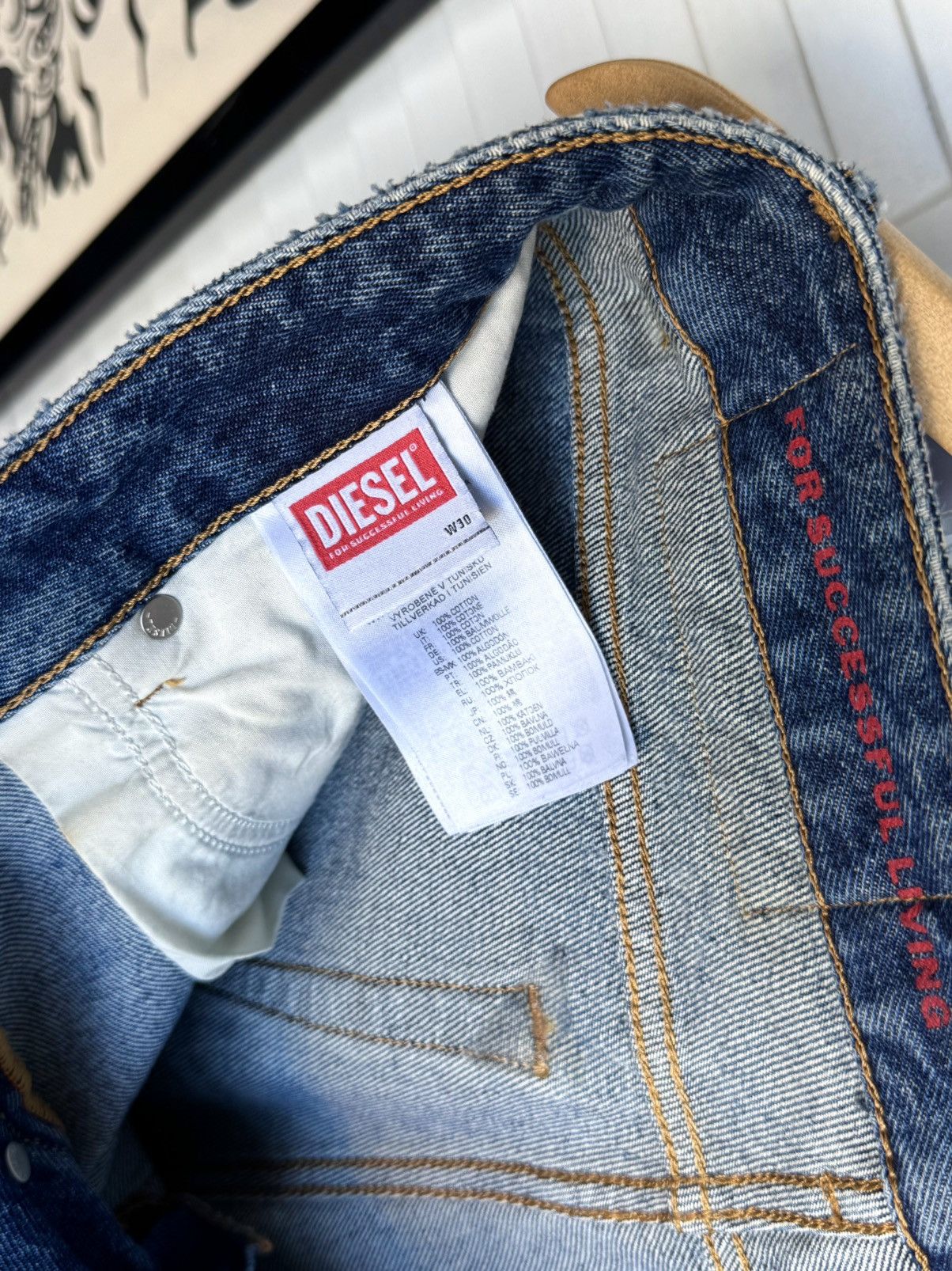 Diesel DIESEL D-Rekiv-Z Washed Distressed Jeans Ripped Denim 09C90 Size US 30 / EU 46 - 18 Thumbnail