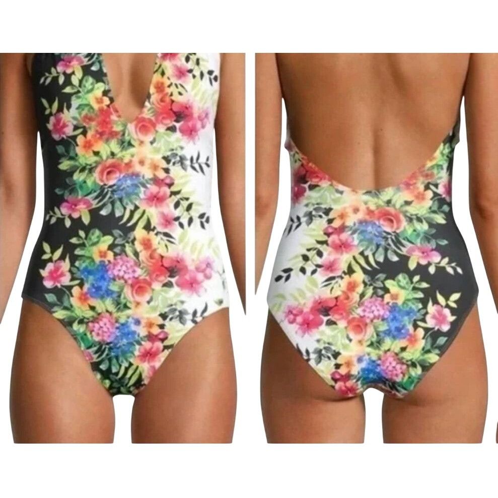 Johnny Was New Johnny Was Spring Halter One Piece Floral Swim Suit Smal Size ONE SIZE - 4 Thumbnail