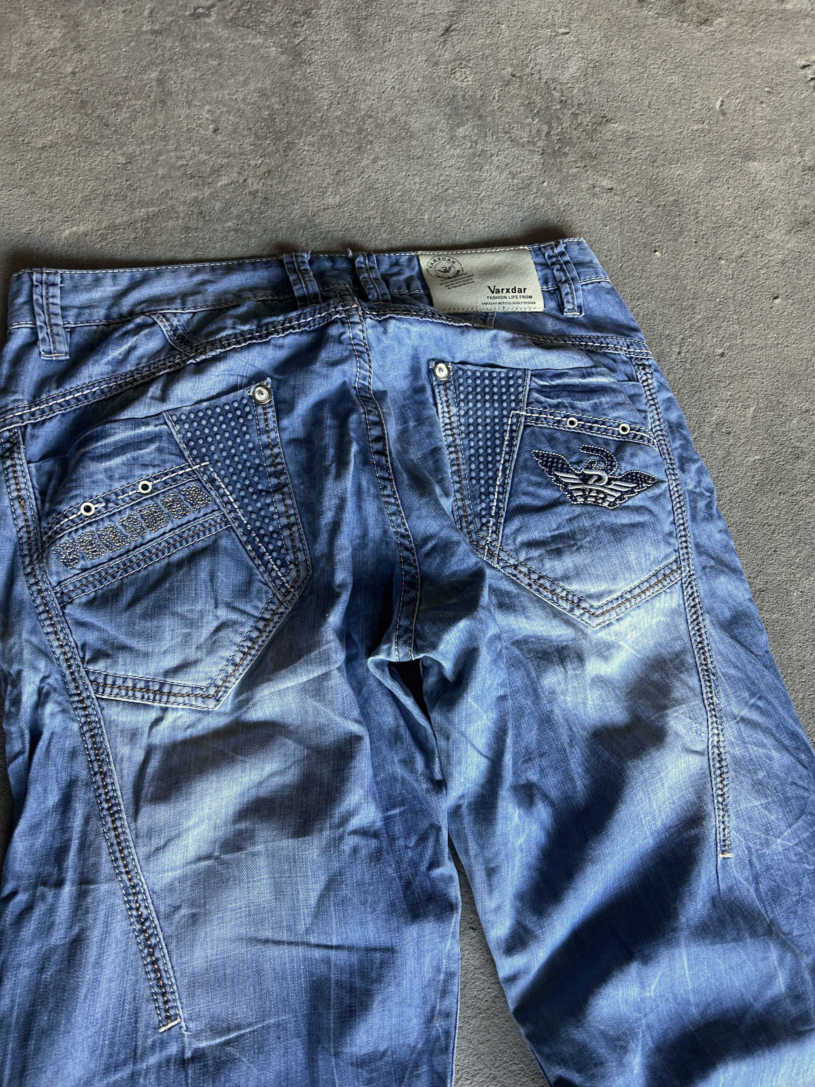 Vintage Vintage Wash Blue Denim Jeans Embroidered Pocket Y2K Style Size US 32 / EU 48 - 5 Thumbnail