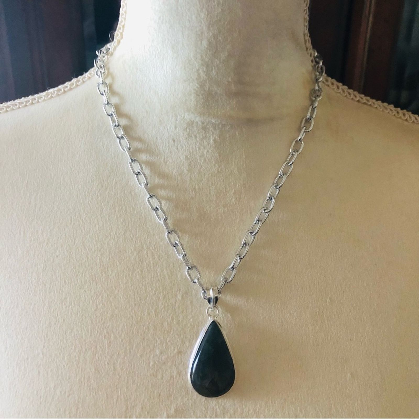 Handmade Handcrafted genuine labradorite raindrop 925 necklace Size ONE SIZE - 6 Thumbnail