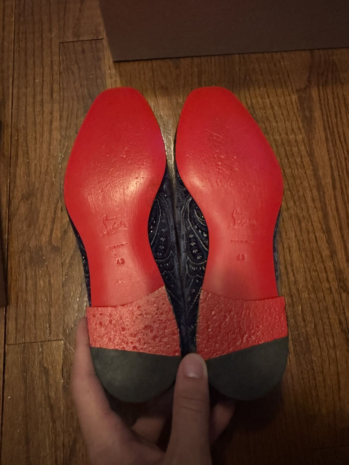 Christian Louboutin Christian Louboutin Navy Dandelion Flat Velvet Jewel Loafer Size US 10 / EU 43 - 7 Thumbnail