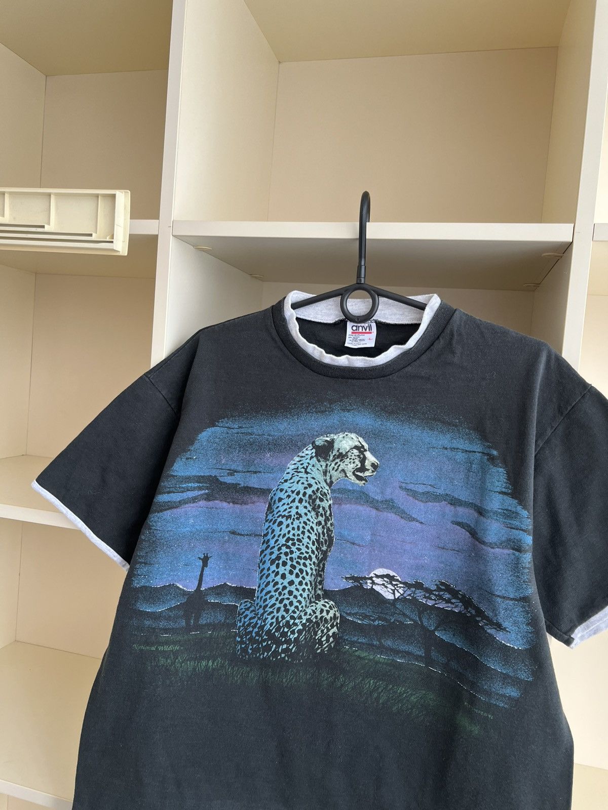 Anvil Vintage 90s Anvil Cheetah T-Shirt Made in USA Safari Nature Size US L / EU 52-54 / 3 - 2 Thumbnail