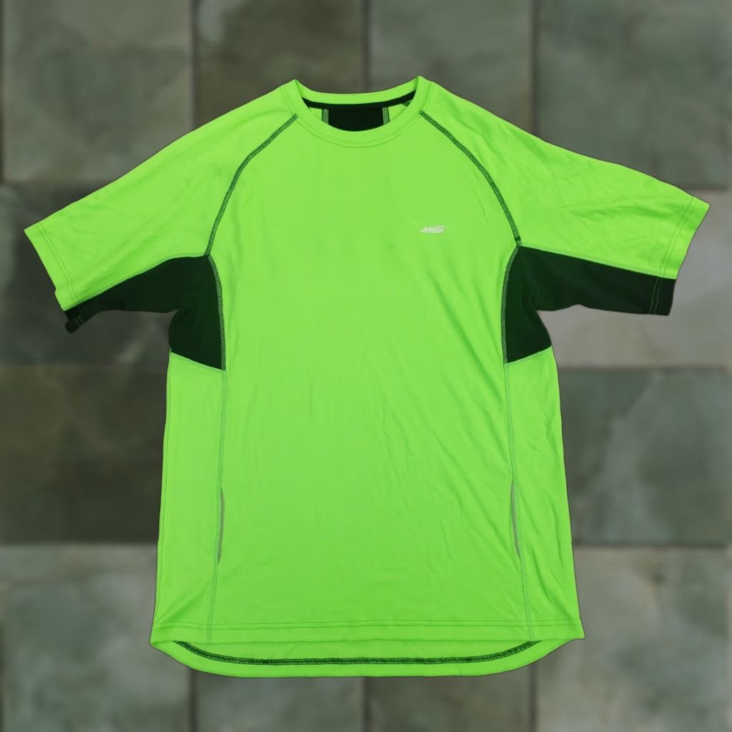 Avia Avia Running Shirt Mens Medium Green Black Mesh Short Sleeve Activewear Size US M / EU 48-50 / 2 - 1 Thumbnail