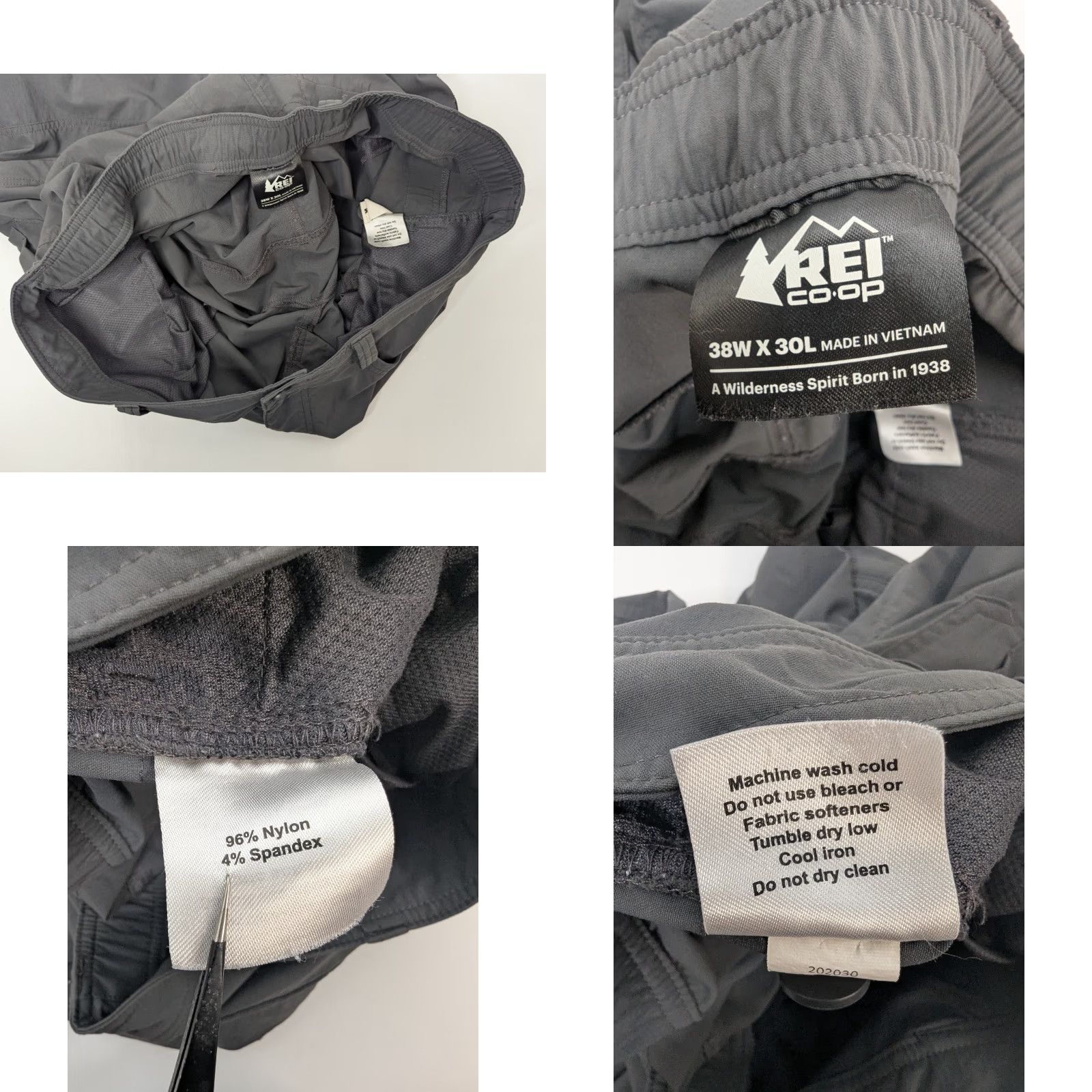 Vintage REI Co-Op Grey Convertible Hiking Pants Performance Cargo Active Mens Size 38x30 Size US 38 / EU 54 - 9 Thumbnail