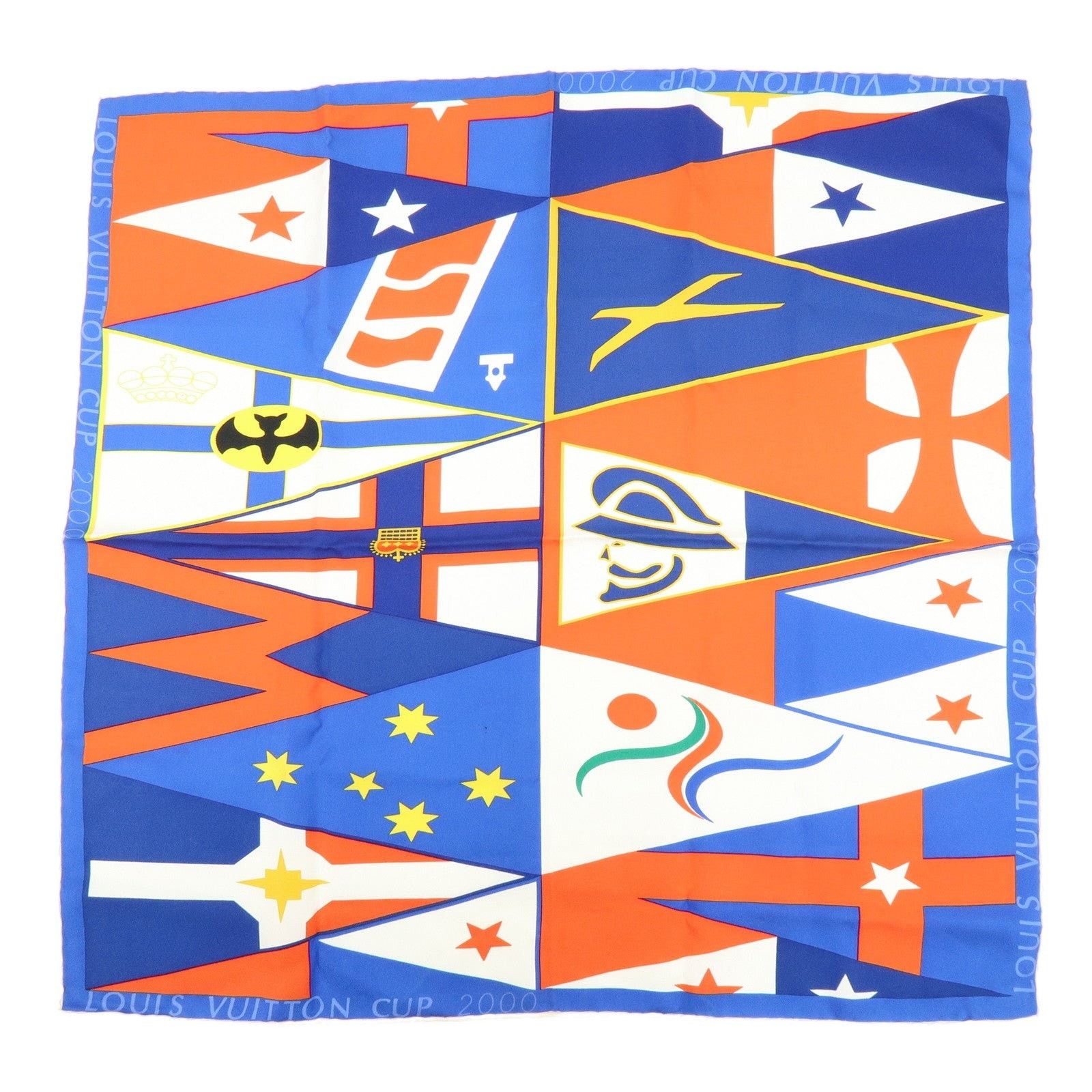 Louis Vuitton Louis Vuitton LV Cup 2000 Flag Print Silk Scarf Multicolor Size ONE SIZE - 1 Thumbnail