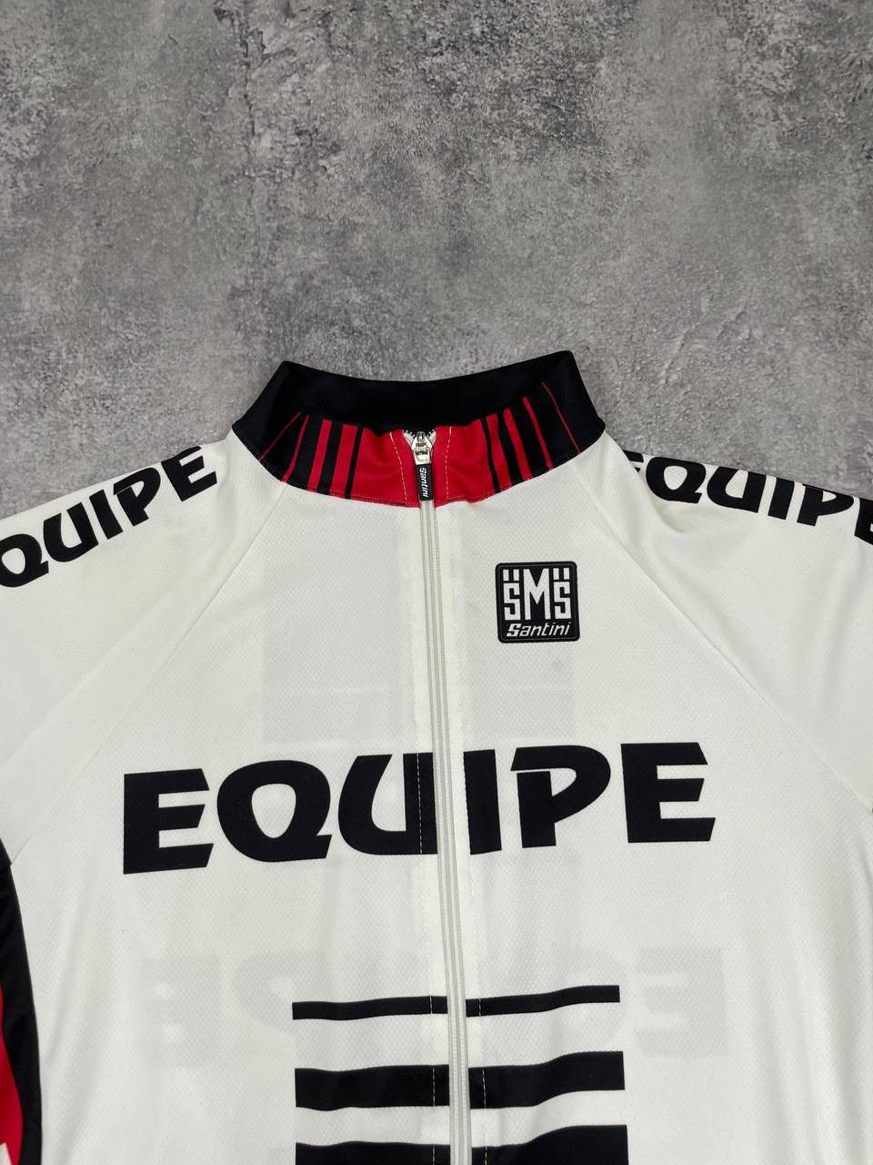 Other Santini Equipe Men Cycling Jersey Short Sleeve White Black Size US L / EU 52-54 / 3 - 2 Thumbnail