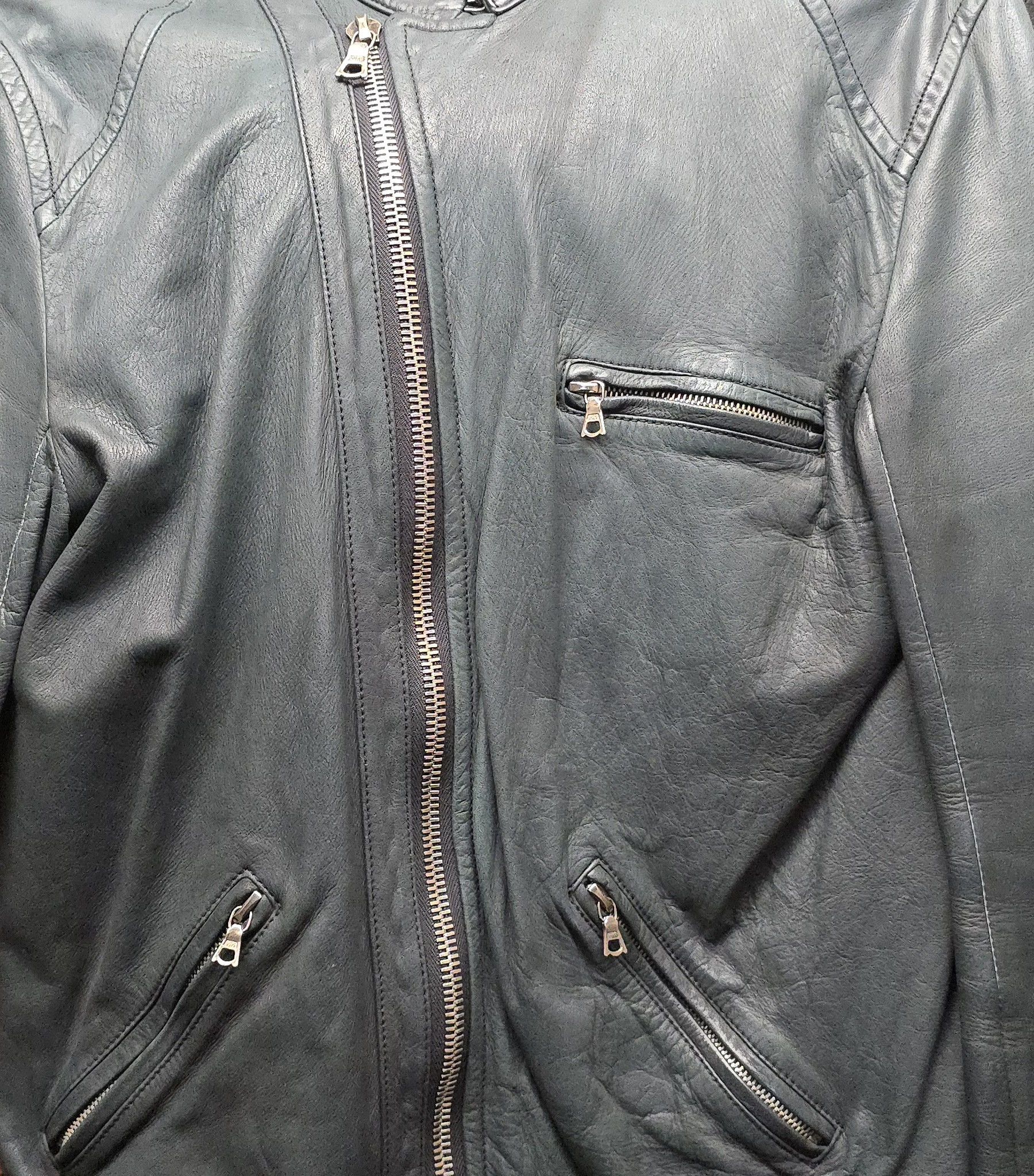 The Viridi-anne Dark Green Leather Biker Jacket Size US S / EU 44-46 / 1 - 5 Thumbnail